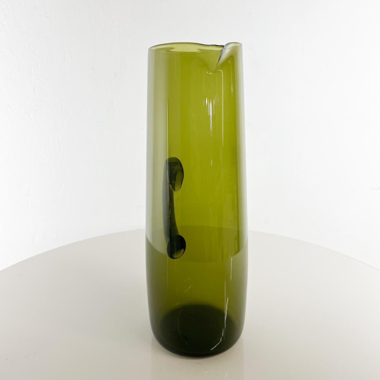 1950s Finland Modern Green Glass Pitcher by Erkki Vesanto Iittala For Sale 5