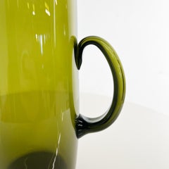 Jarra alta de cristal verde Finlandia, años 50, de Erkki Vesanto Iittala