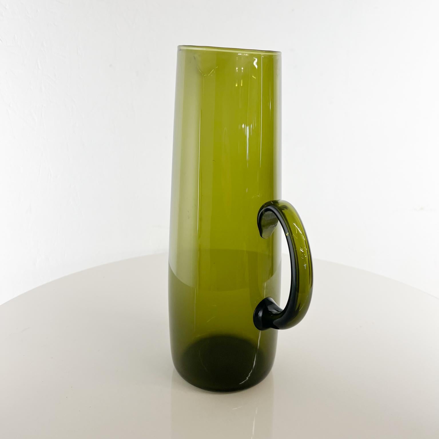 Mid-20th Century 1950s Finland Modern Green Glass Pitcher by Erkki Vesanto Iittala For Sale
