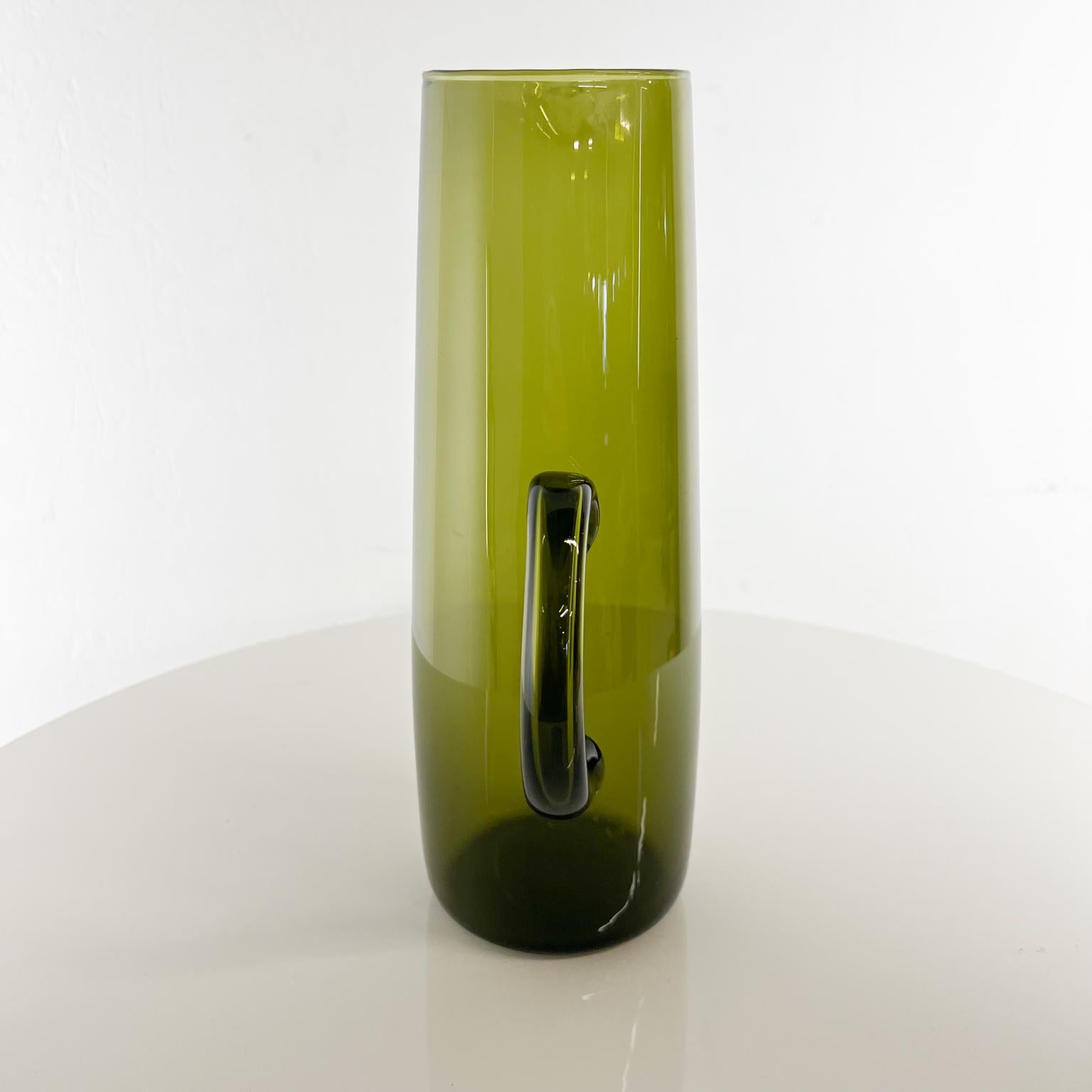 Art Glass 1950s Finland Modern Green Glass Pitcher by Erkki Vesanto Iittala For Sale