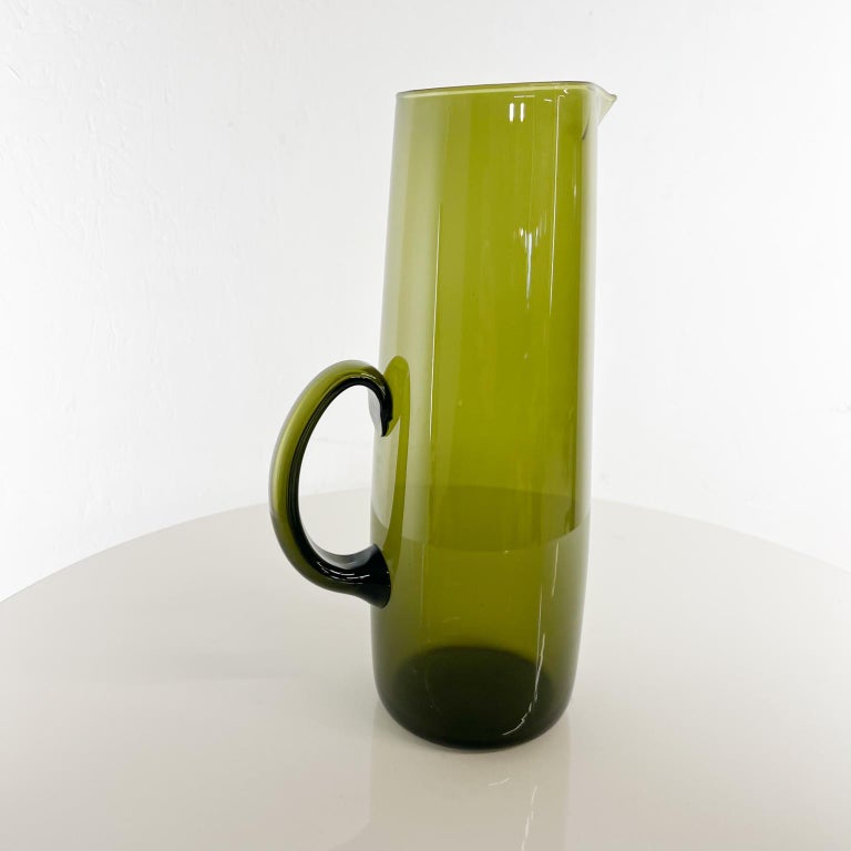 1950s Finland Modern Green Glass Pitcher by Erkki Vesanto Iittala For Sale 1