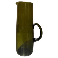 1950s Finland Scandinavian Modern Green Glass Pitcher by Erkki Vesanto Iittala