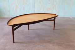 1950s Finn Juhl for Baker Coffee Cocktail Table Two Tone Birch and Walnut