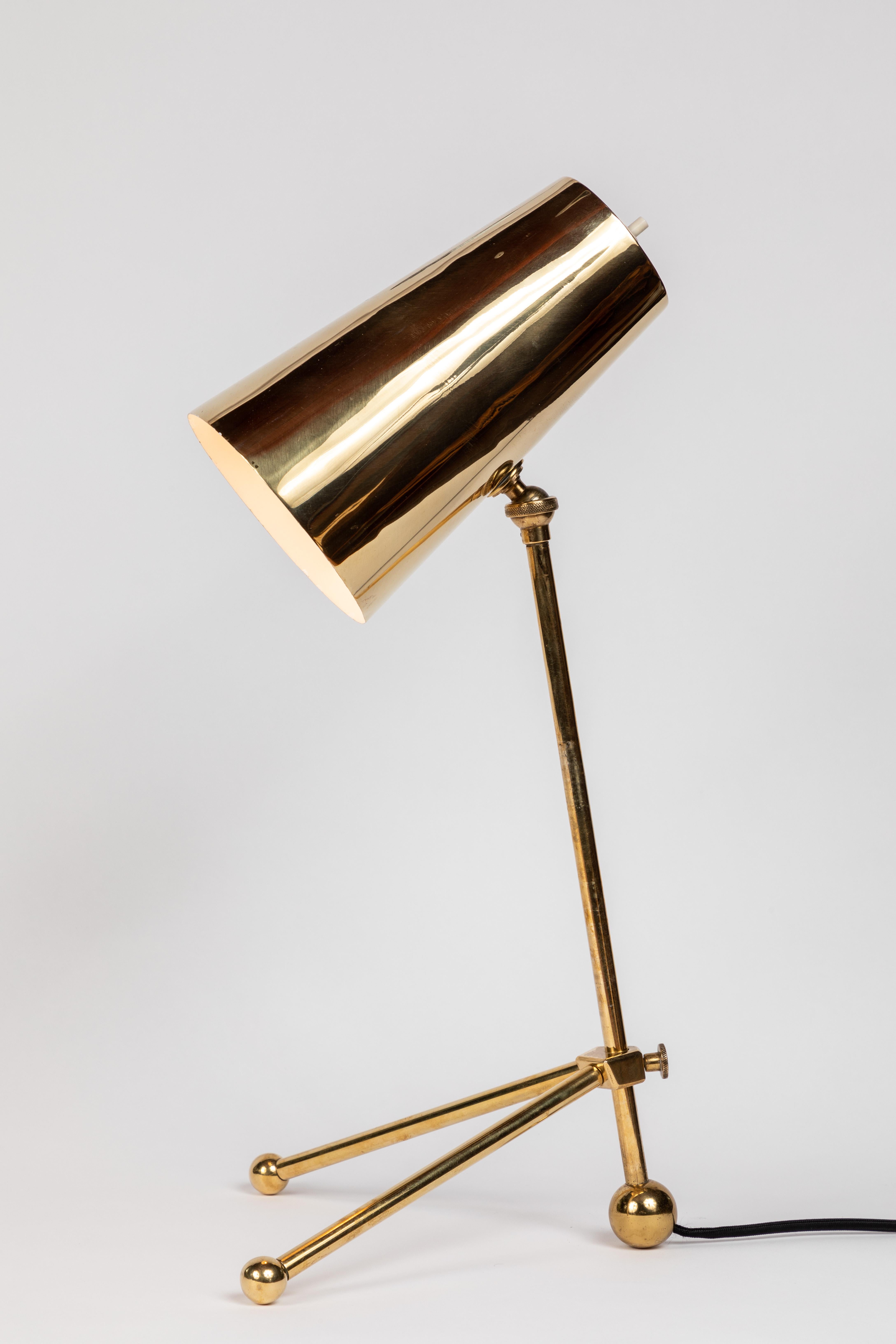 1950s Finnish Brass Table Lamp 1