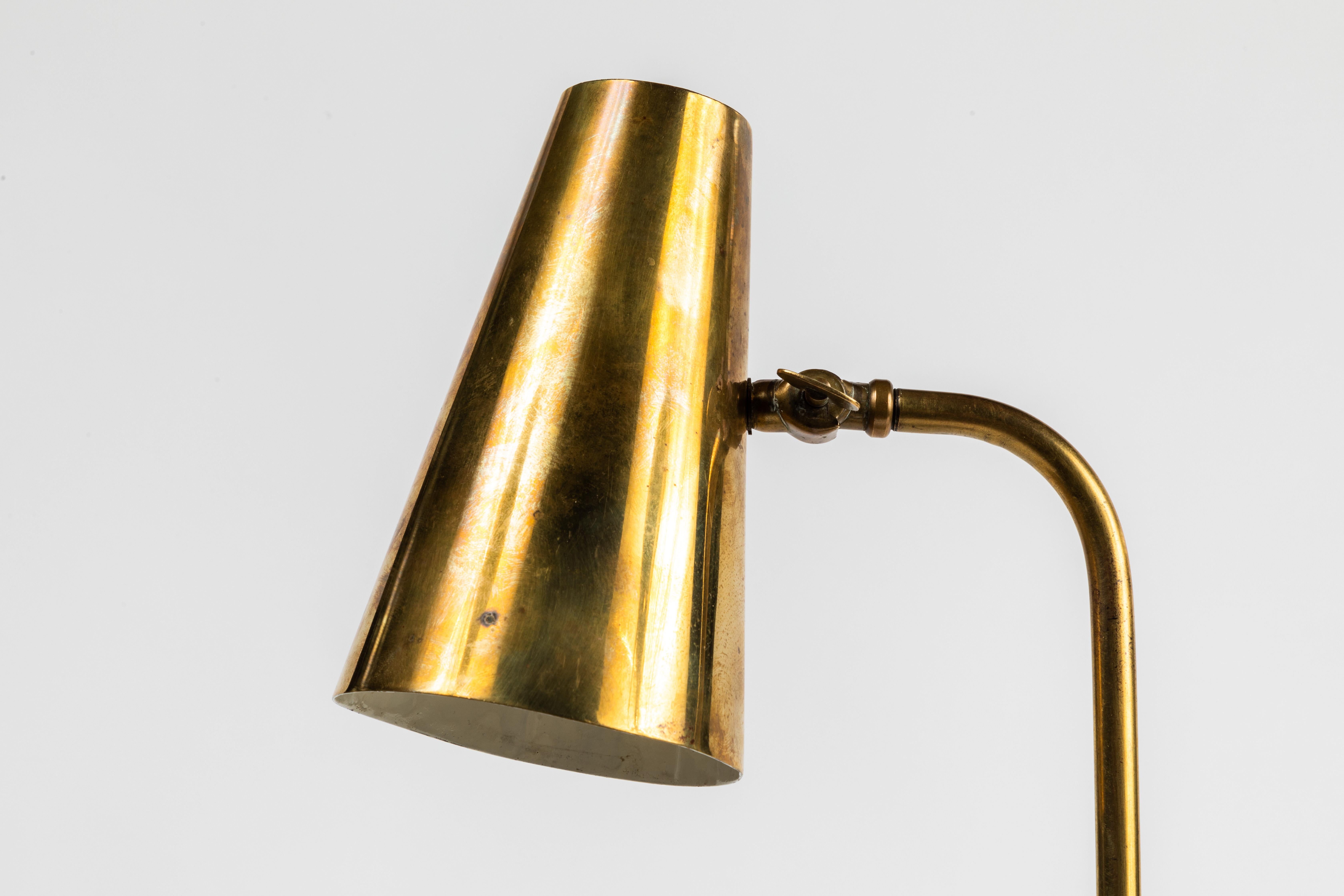 1950s Finnish Brass Table Lamp in the Manner of Paavo Tynell 3