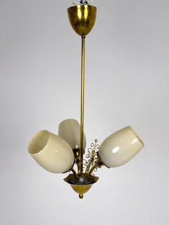 1950s Finnish Brass Table Lamp with Sculptural Modernist Shade