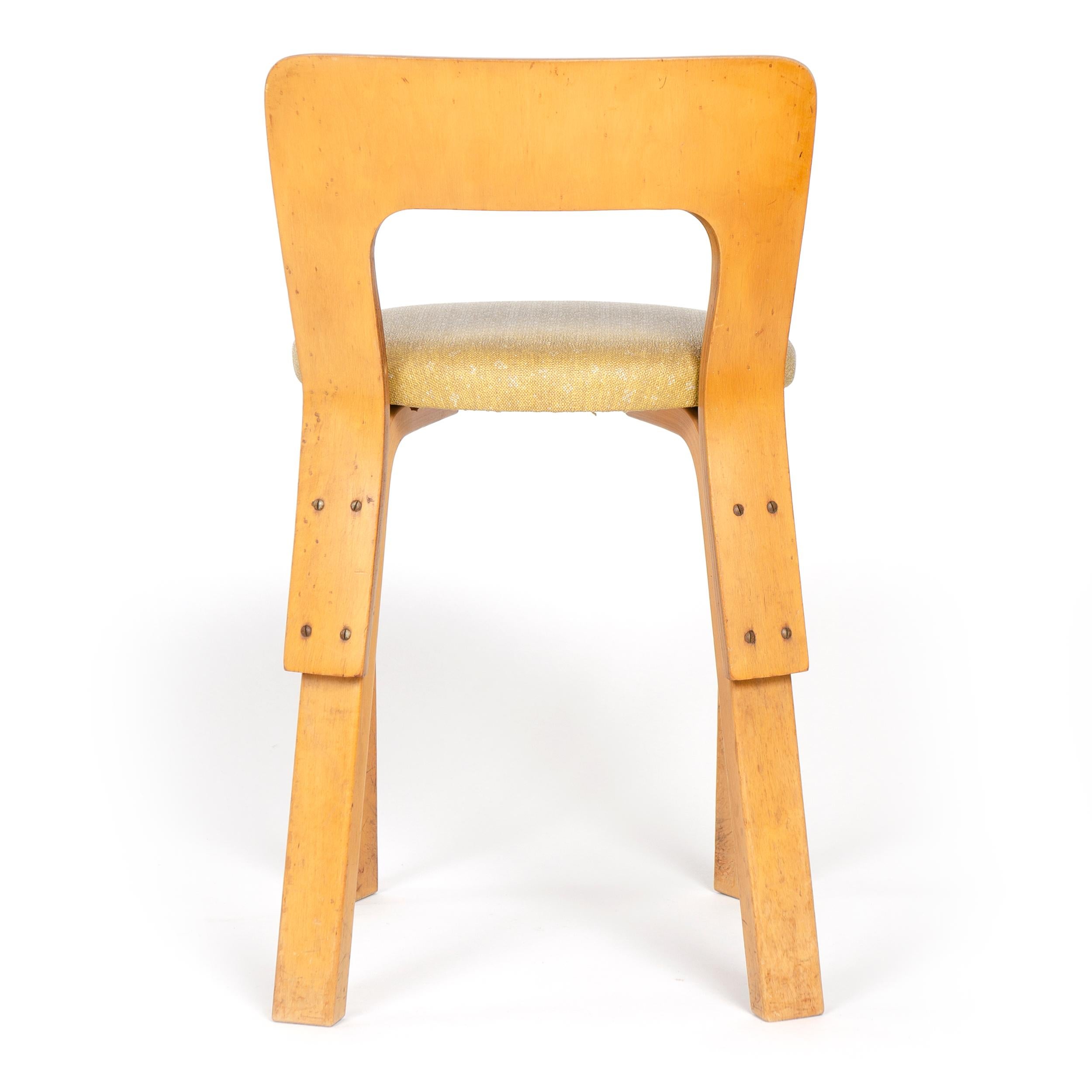 Scandinavian Modern 1950s Finnish Side Chair by Alvar Aalto for Artek