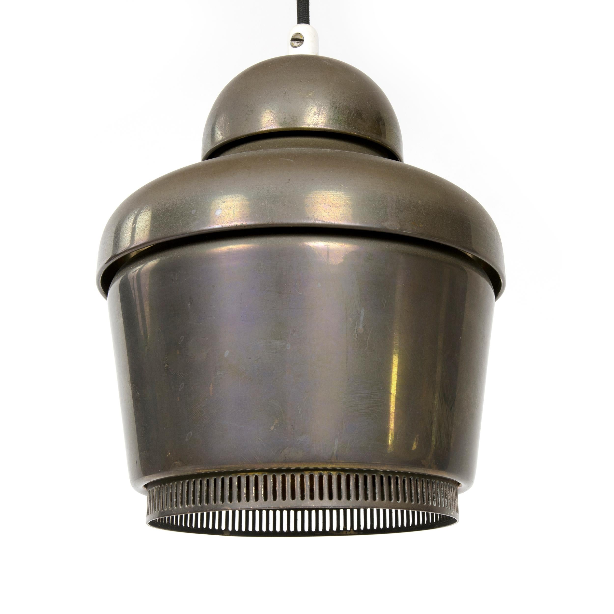 Scandinavian Modern 1950s Finnish 'Golden Bell' Brass Ceiling Lamp by Alvar Aalto for Valaistustyo