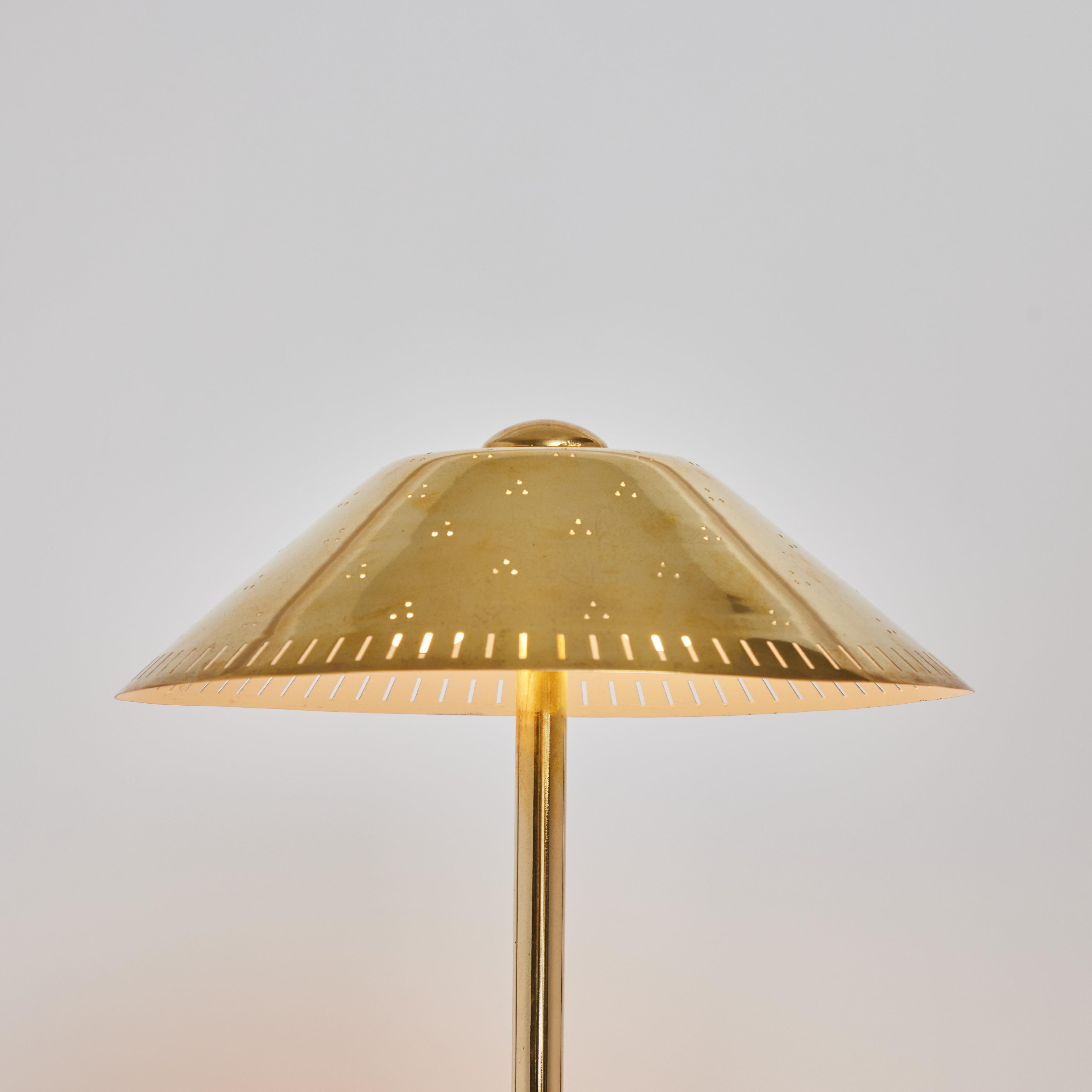 1950s Finnish Perforated Brass Table Lamp Attributed to Paavo Tynell 9