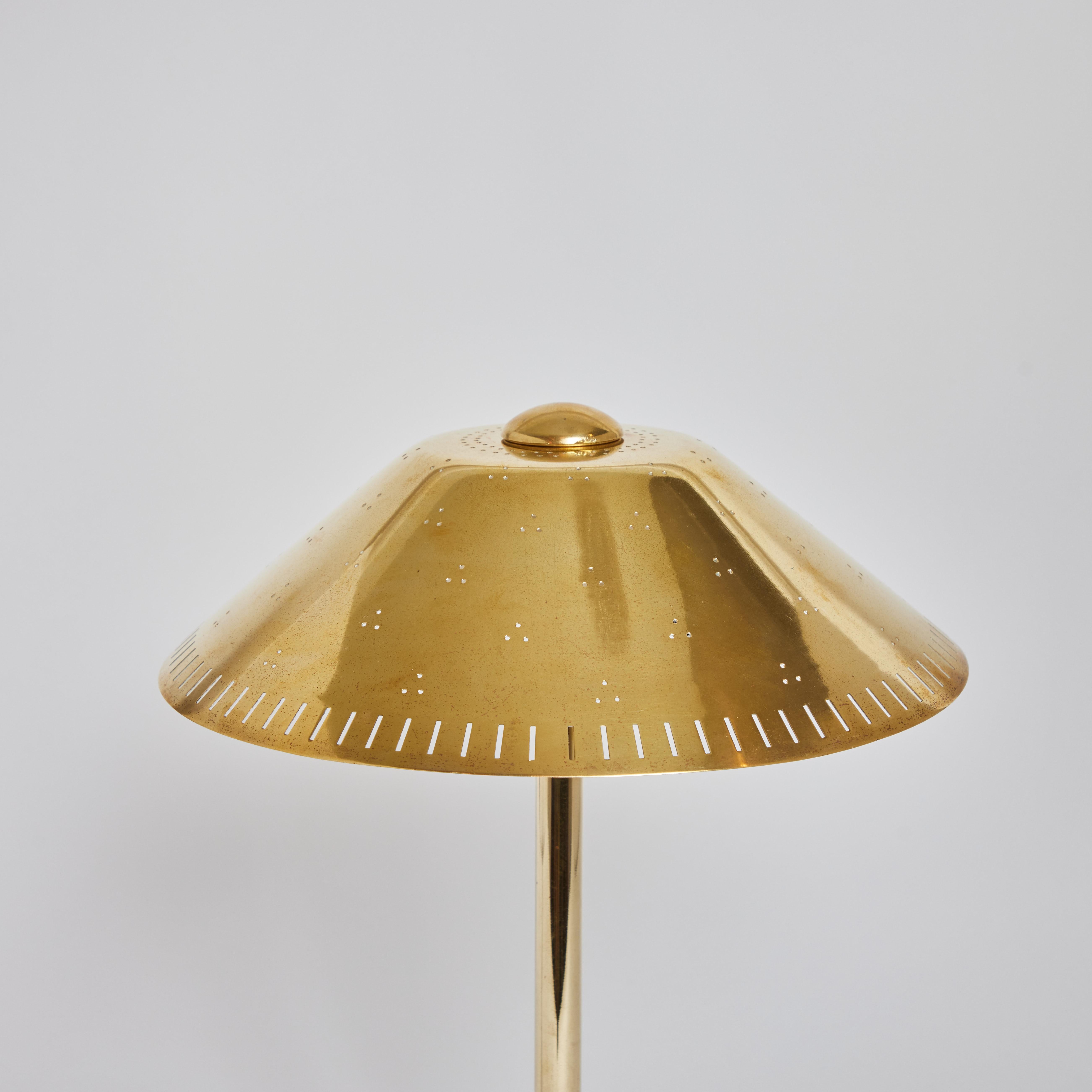 1950s Finnish Perforated Brass Table Lamp Attributed to Paavo Tynell 4