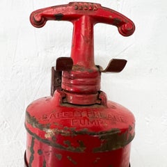1950s Fire Engine Red Decorative Brass Pump Fire Extinguisher Underwriters Lab