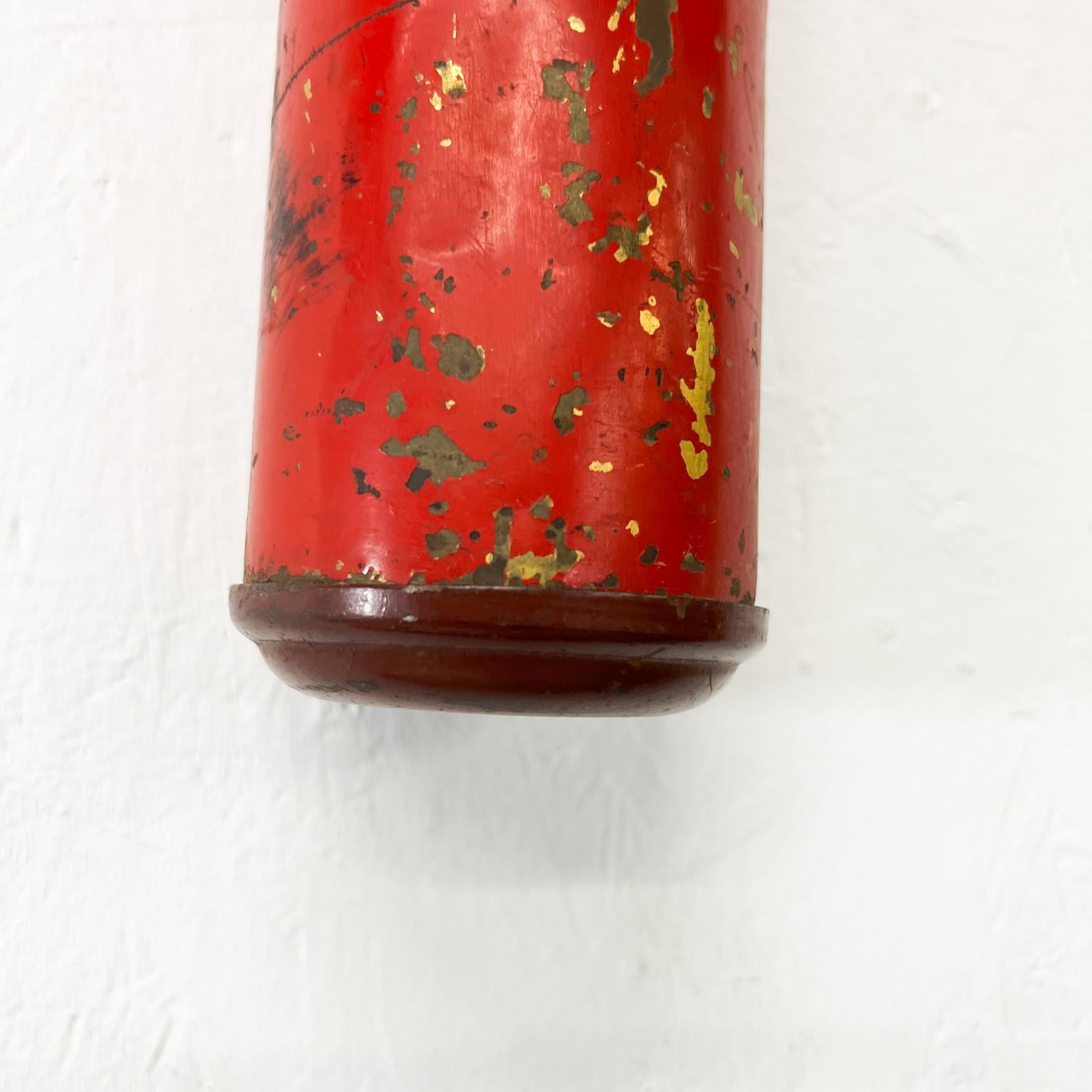 American 1950s Fire Engine Red Decorative Brass Pump Fire Extinguisher Underwriters Lab
