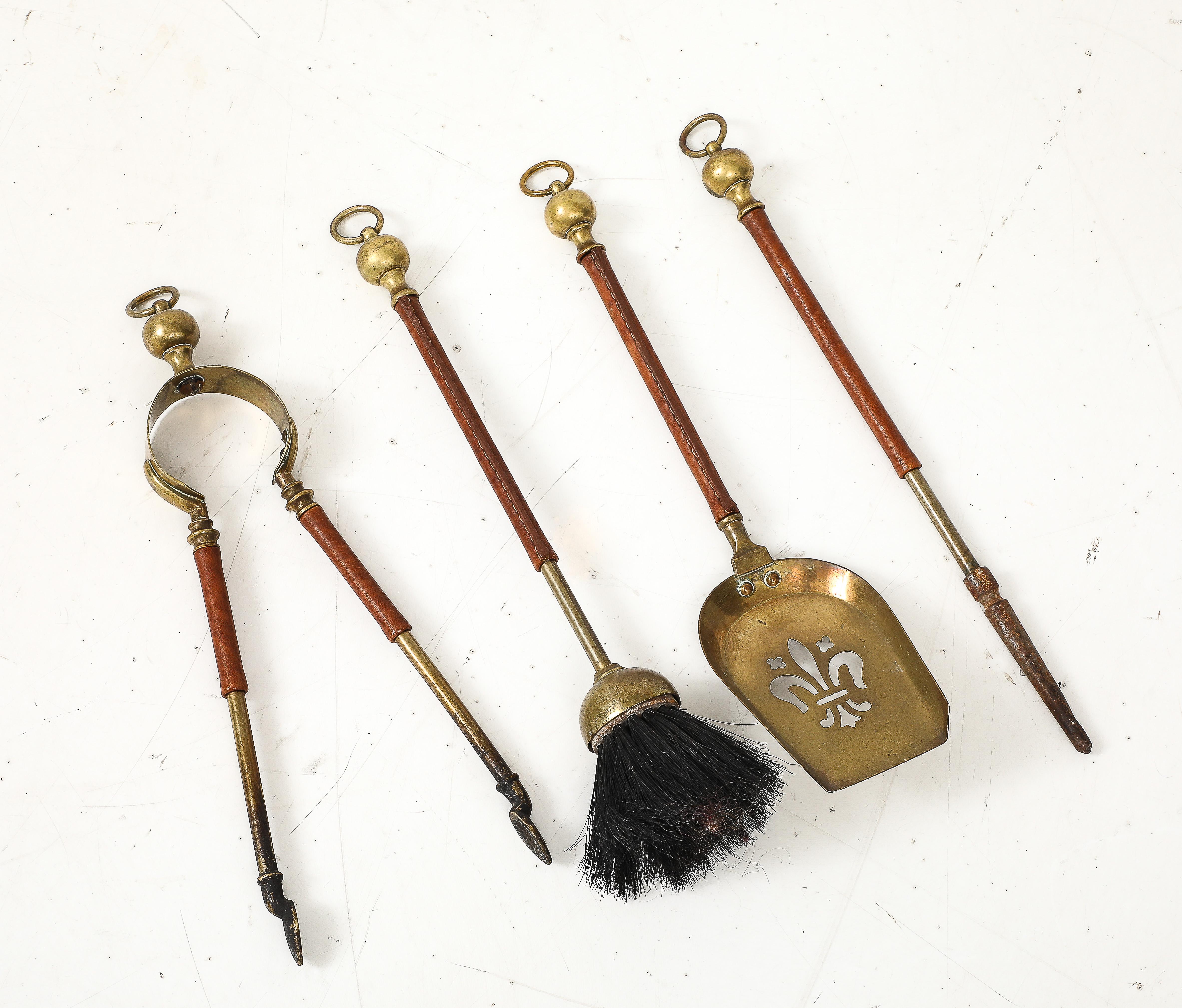 Outils de cheminée des années 1950 par Jacques Adnet en vente 2
