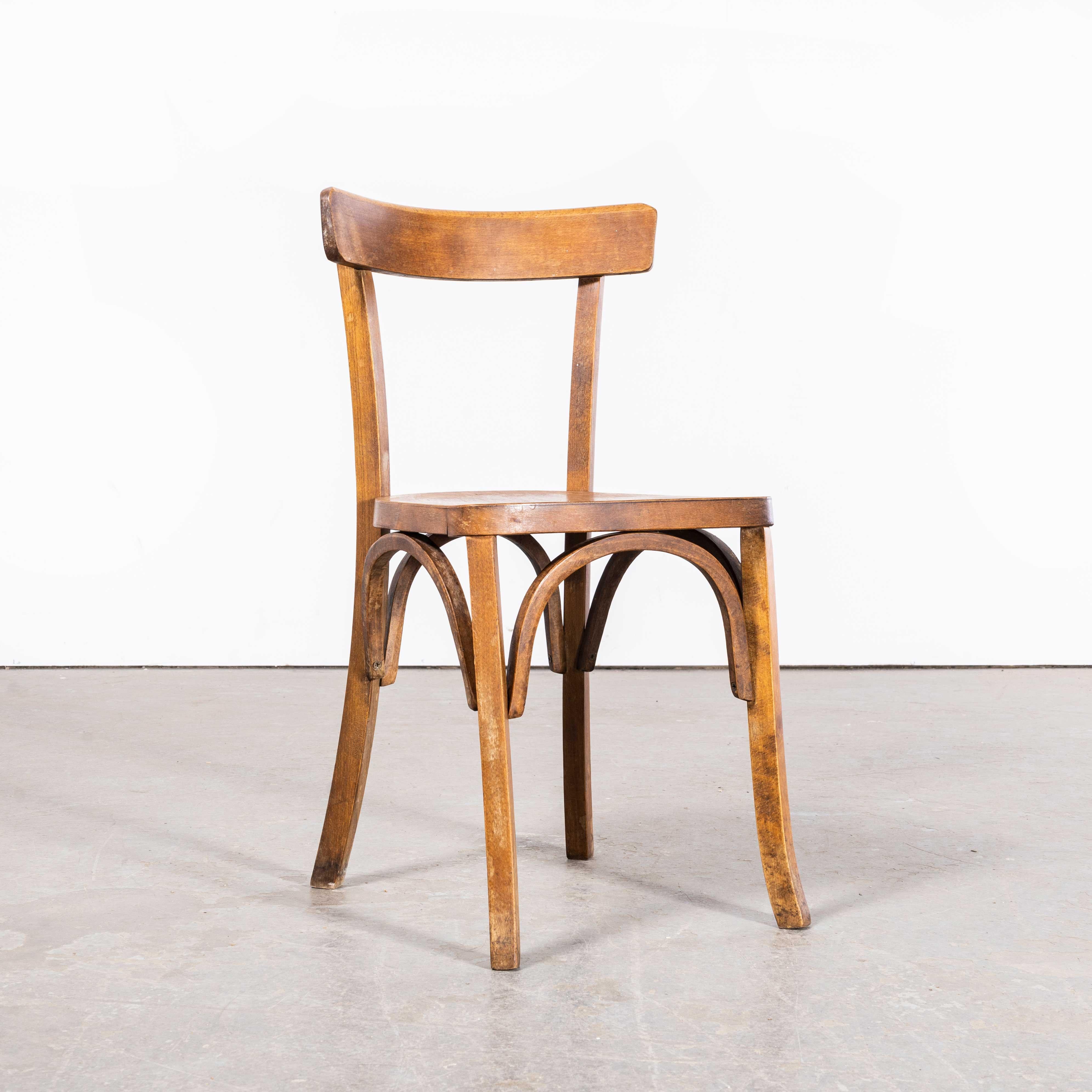 1950’s Fischel French Slim Back Bentwood Dining Chairs – Set Of Five
1950’s Fischel French Slim Back Bentwood Dining Chairs – Set Of Five. The process of steam bending beech to create elegant chairs was discovered and developed by Thonet, but when
