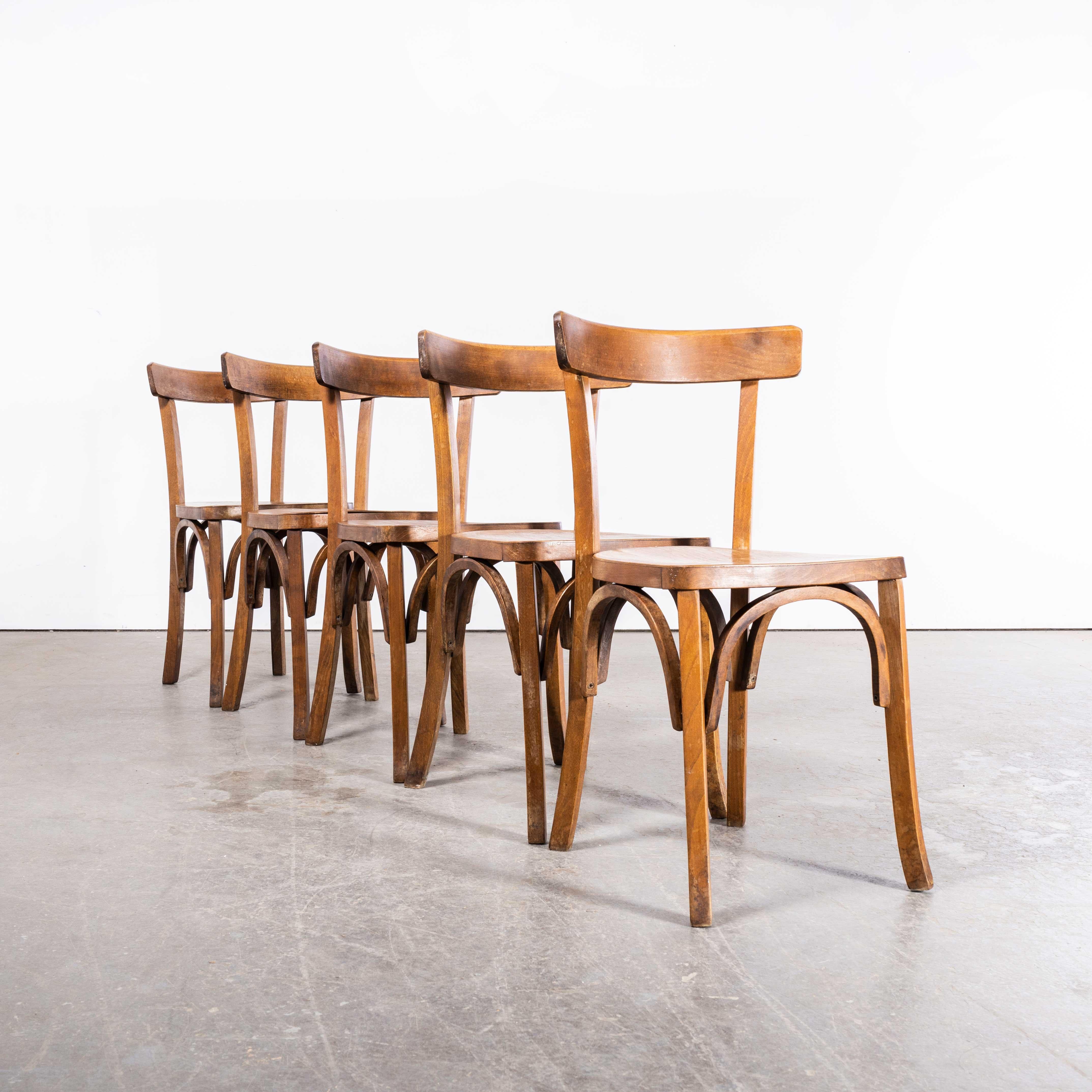 1950's Fischel French Slim Back Bentwood Dining Chairs - Set Of Five 1