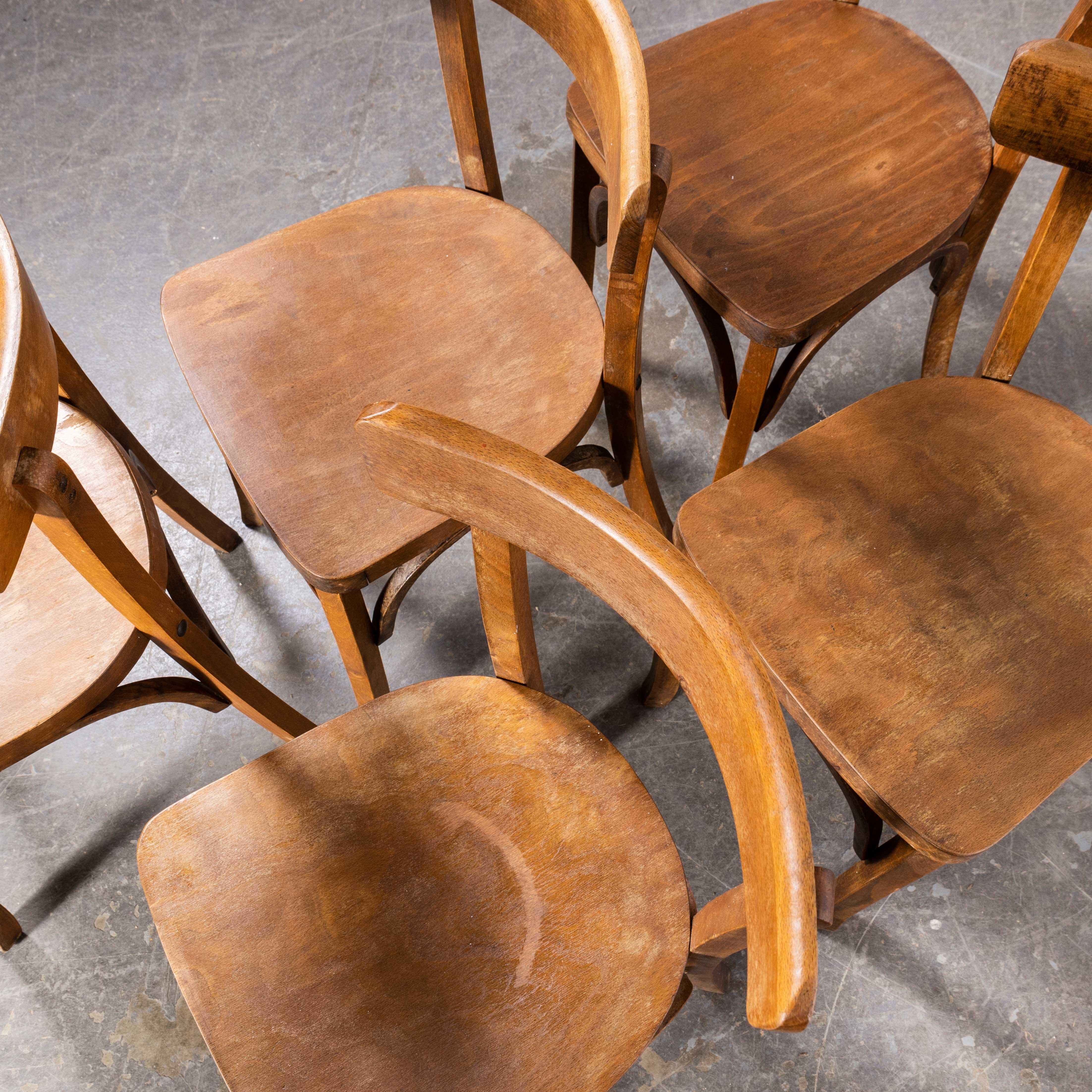 1950's Fischel French Slim Back Bentwood Dining Chairs - Set Of Five 2