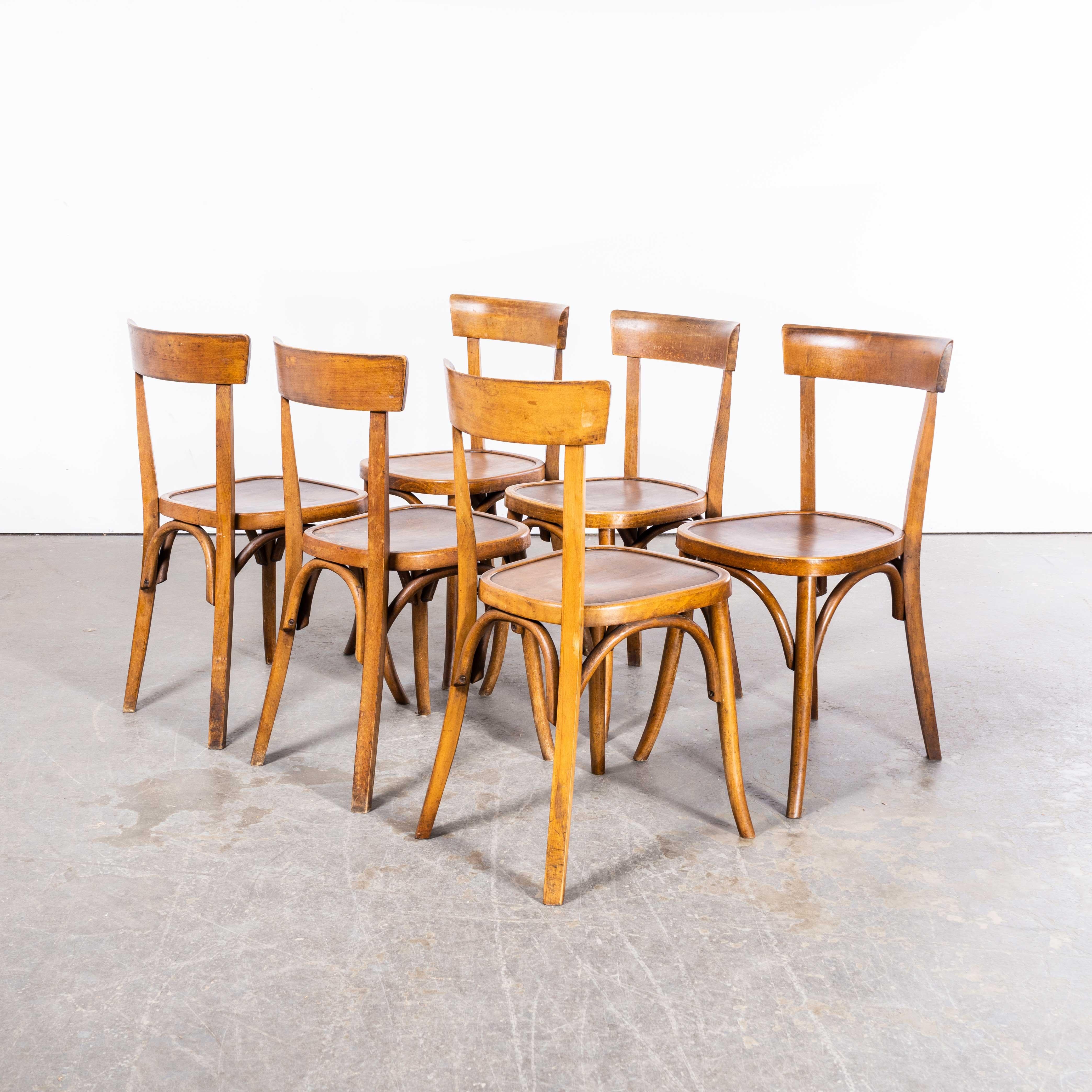 1950's Fischel Französisch Slim zurück Bugholz Esszimmerstühle - Set von sechs 7