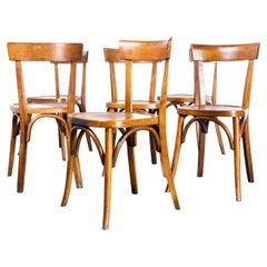 Chaises de salle à manger en bentwood à dossier étroit Fischel des années 1950 - Ensemble de six chaises