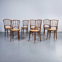 1950's Fischel Hooped Back Cane Seat Dining Chairs - Set Of Seven
