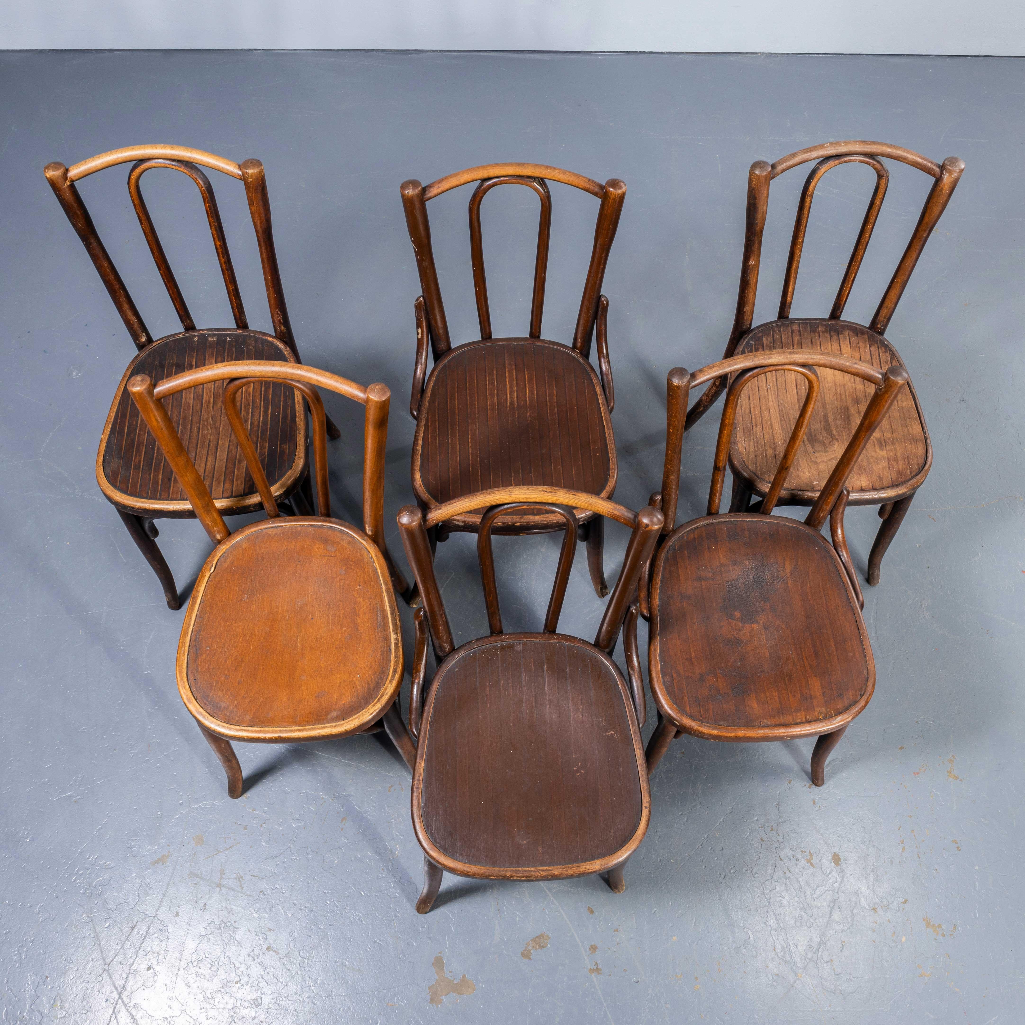 1950's Fischel Hooped Back Dark Oak Dining Chairs - Set Of Six 1