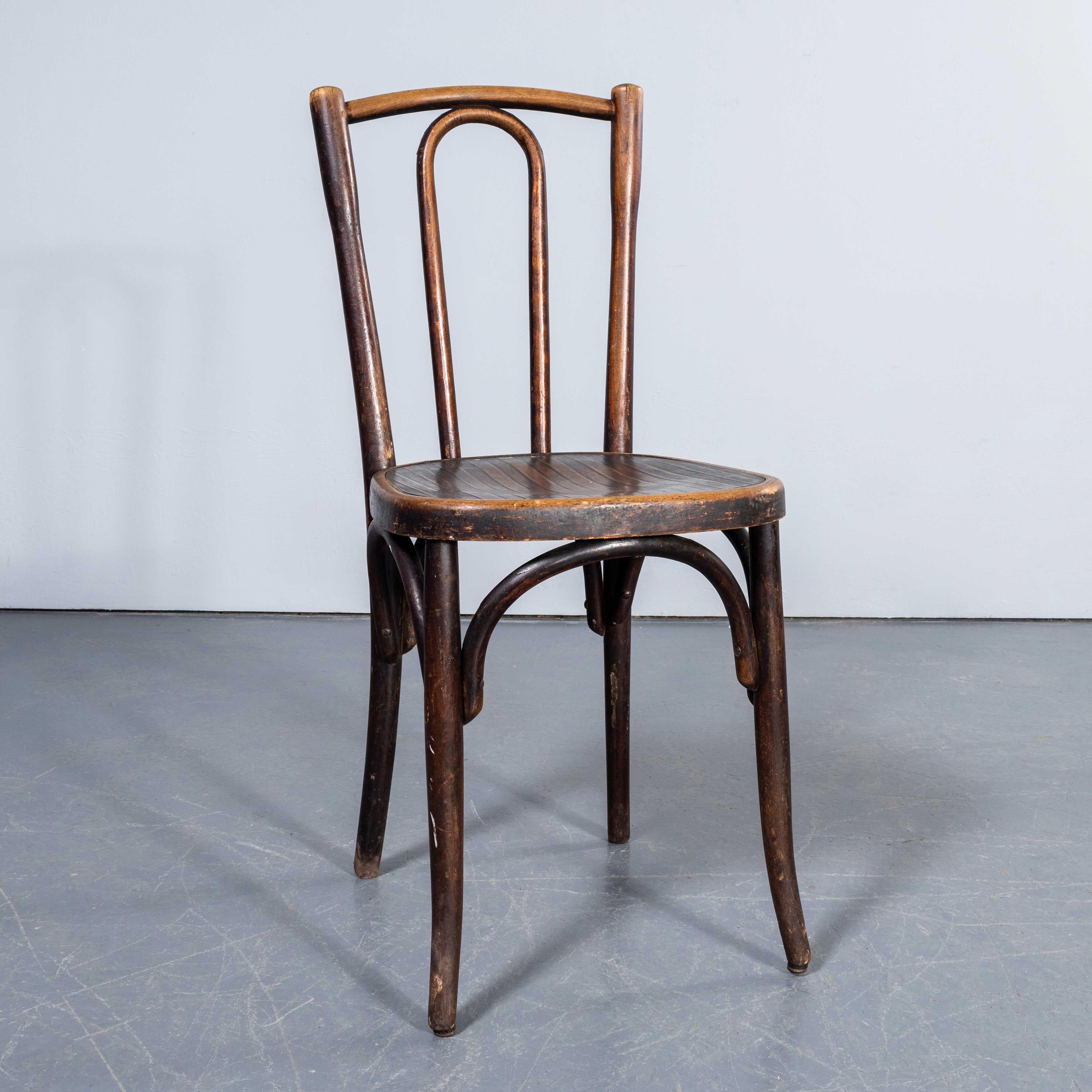 1950's Fischel Hooped Back Dark Oak Dining Chairs - Set Of Six 2