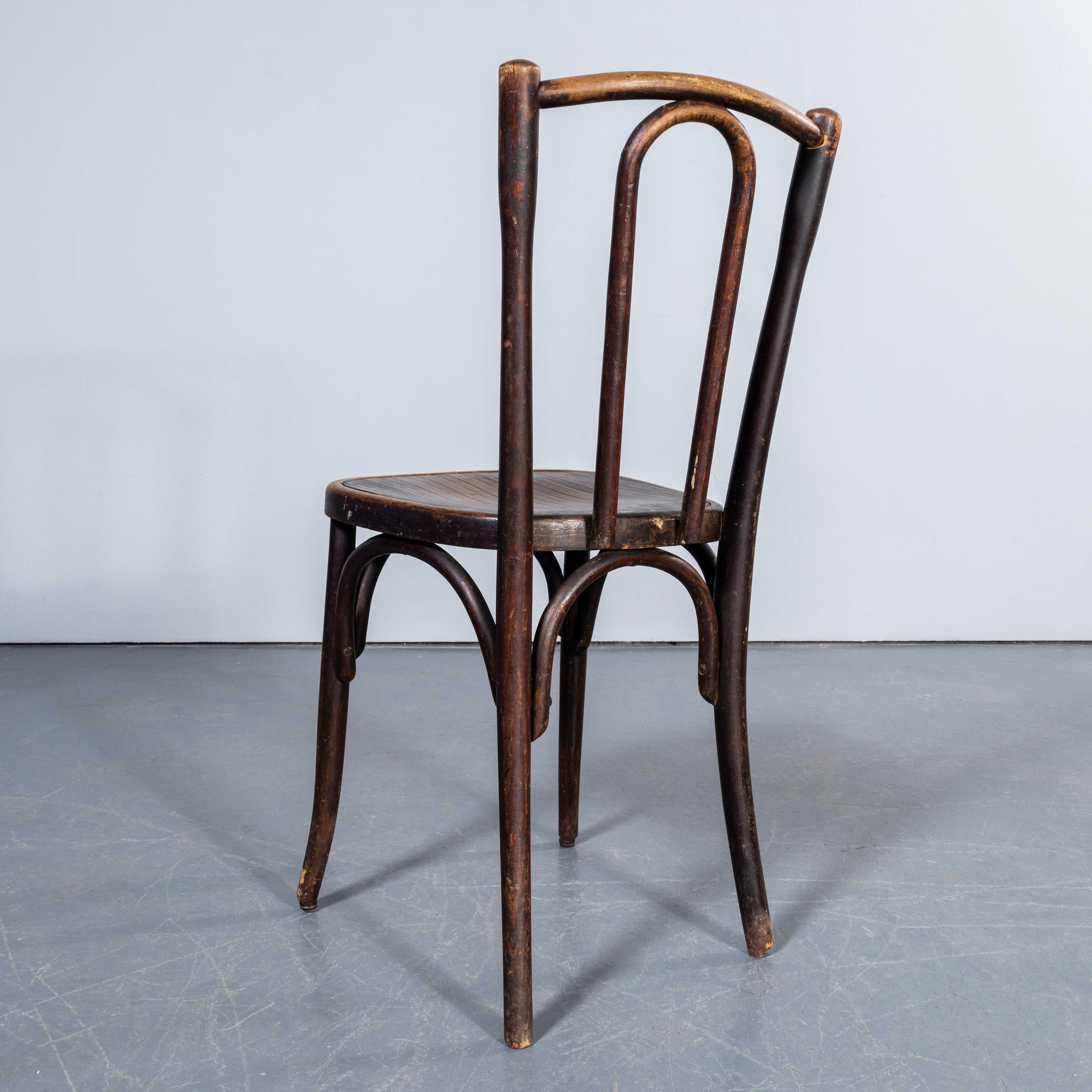 1950's Fischel Hooped Back Dark Oak Dining Chairs - Set Of Six 3
