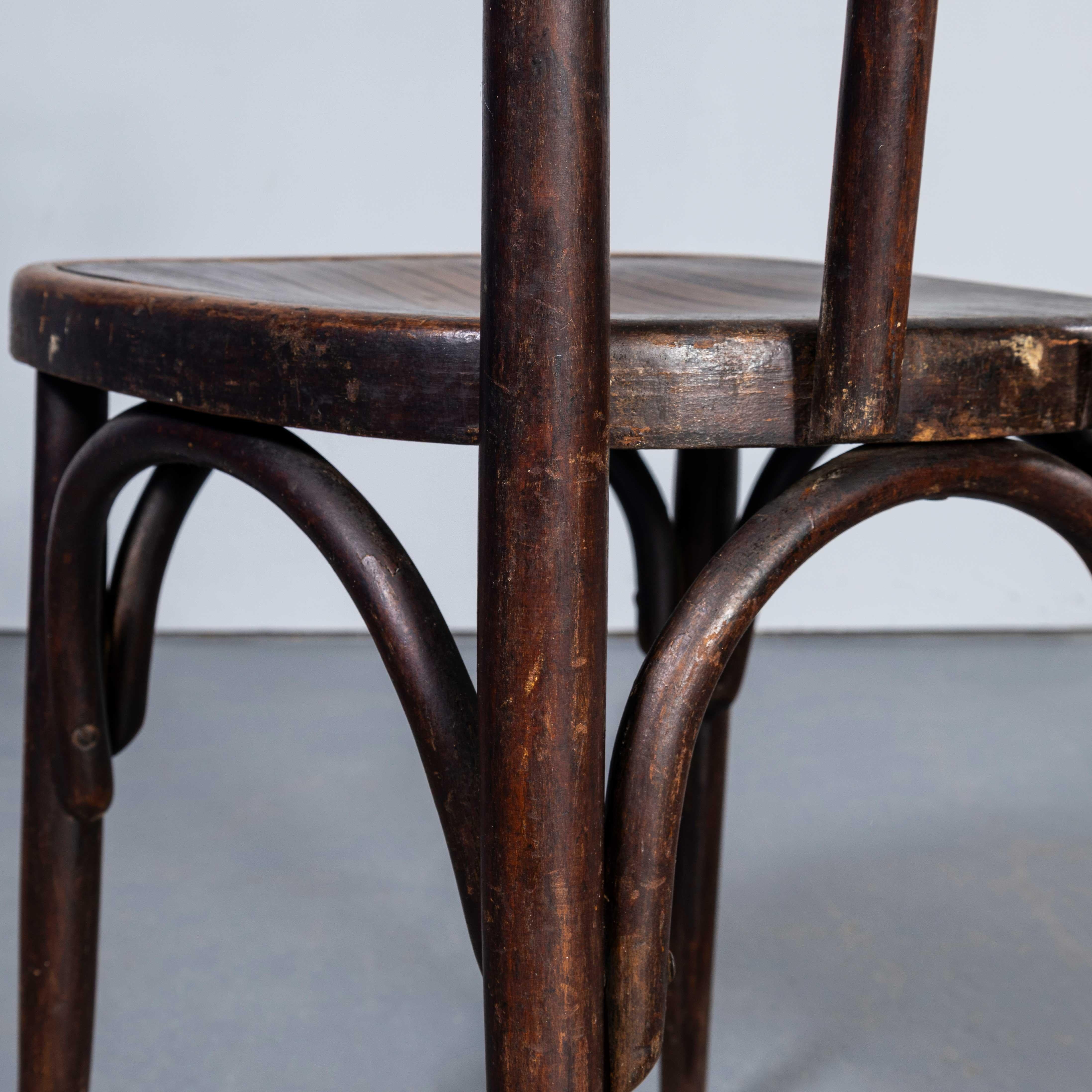 1950's Fischel Hooped Back Dark Oak Dining Chairs - Set Of Six 4