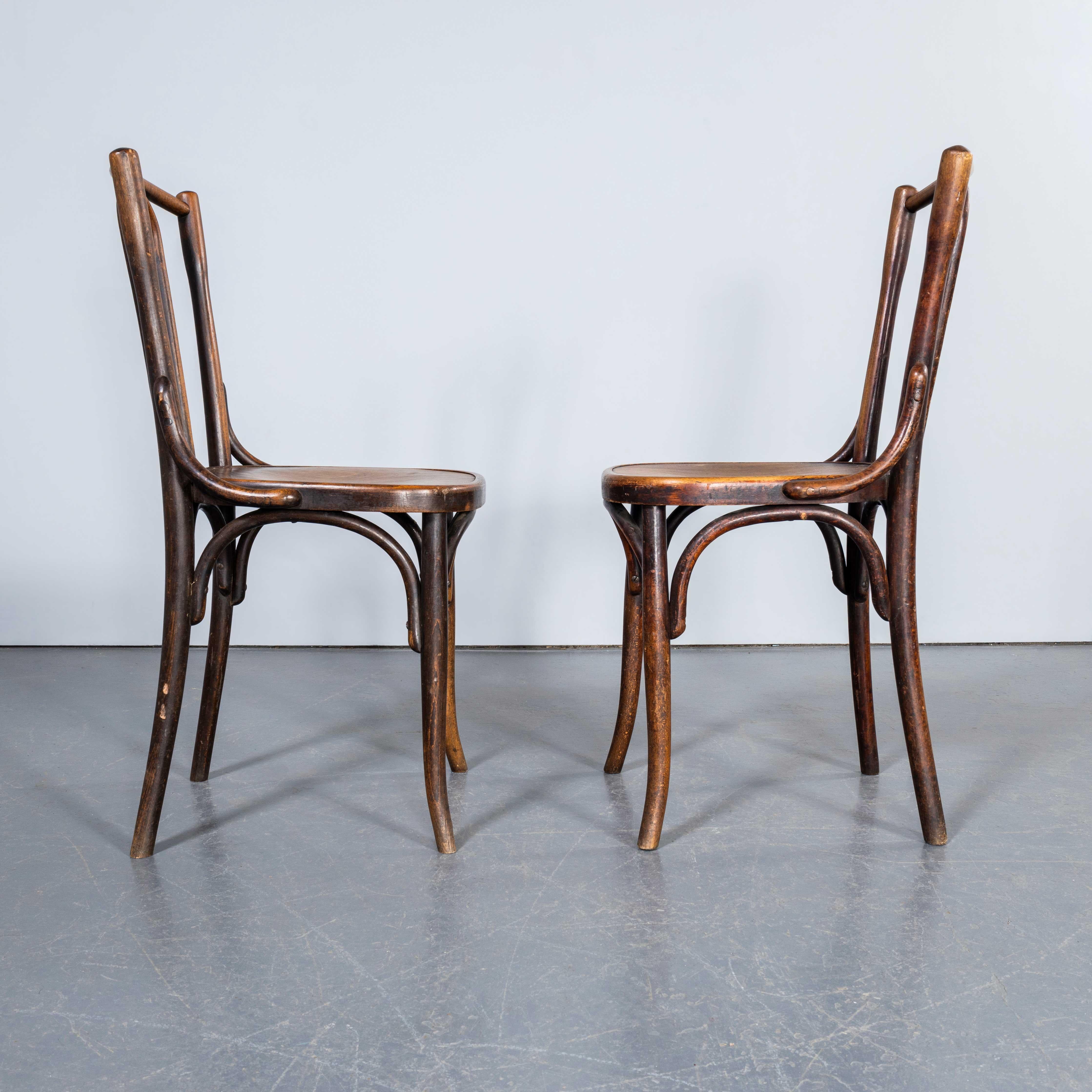 Mid-20th Century 1950's Fischel Hooped Back Warm Oak Dining Chairs - Pair