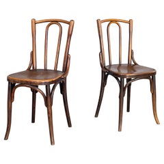 1950's Fischel Hooped Back Warm Oak Dining Chairs - Pair