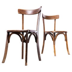 1950's Fischel Slim Back Bentwood Dining Chairs - Pair