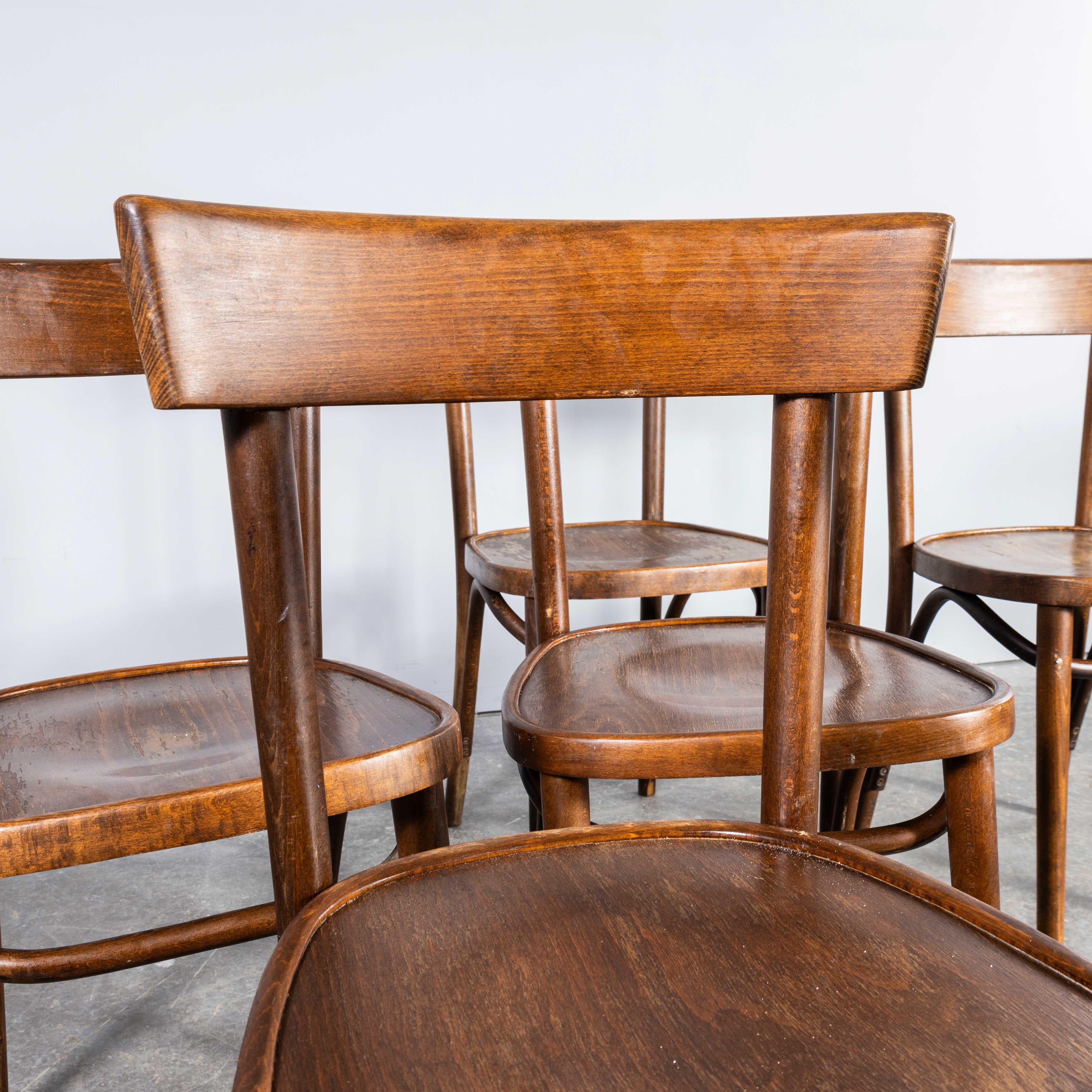 1950's Fischel Slim Back Bentwood Dining Chairs - Set Of Eight 1