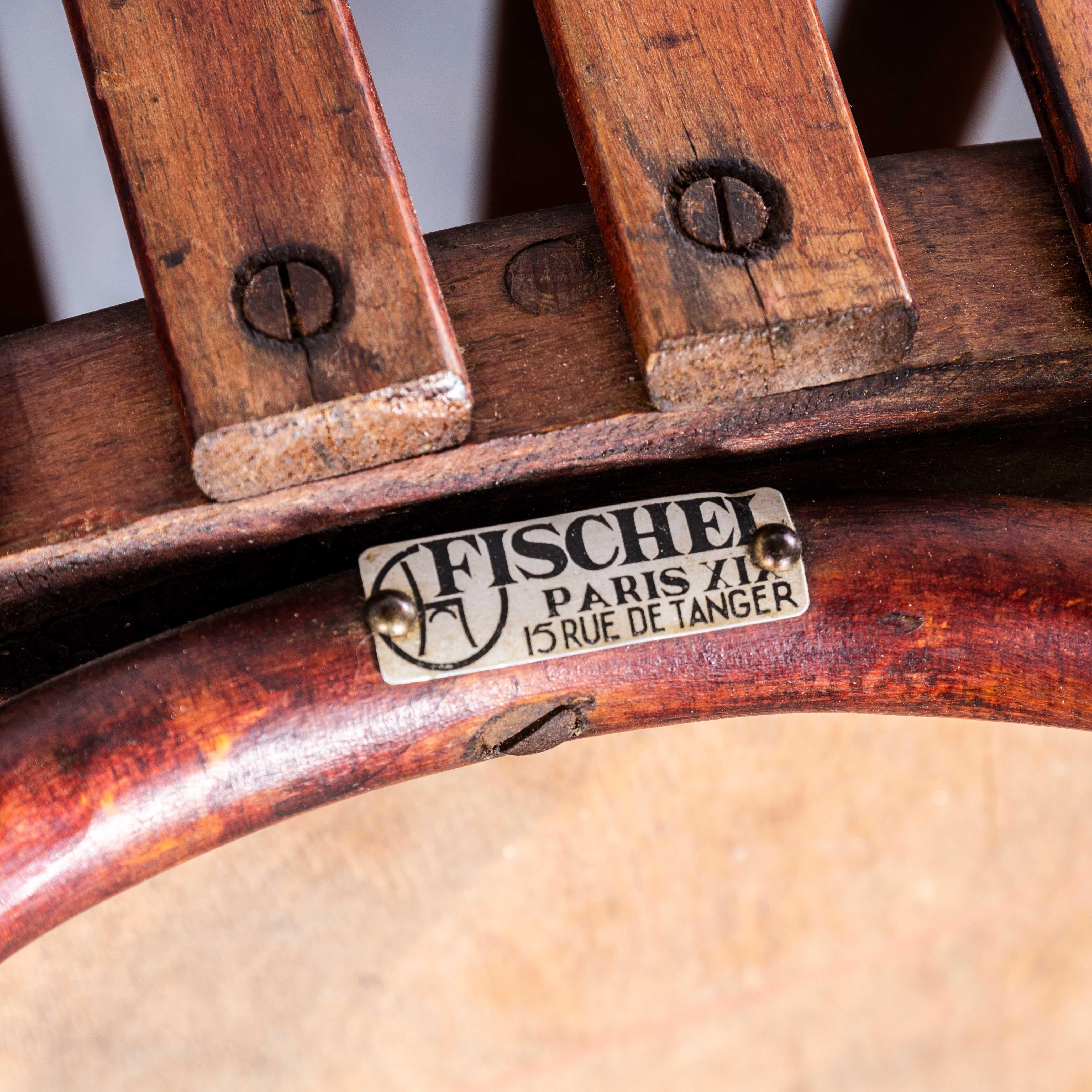 1950's Fischel gestempelt Bugholz gepolstert Esszimmerstühle - Set von sechs (Französisch) im Angebot