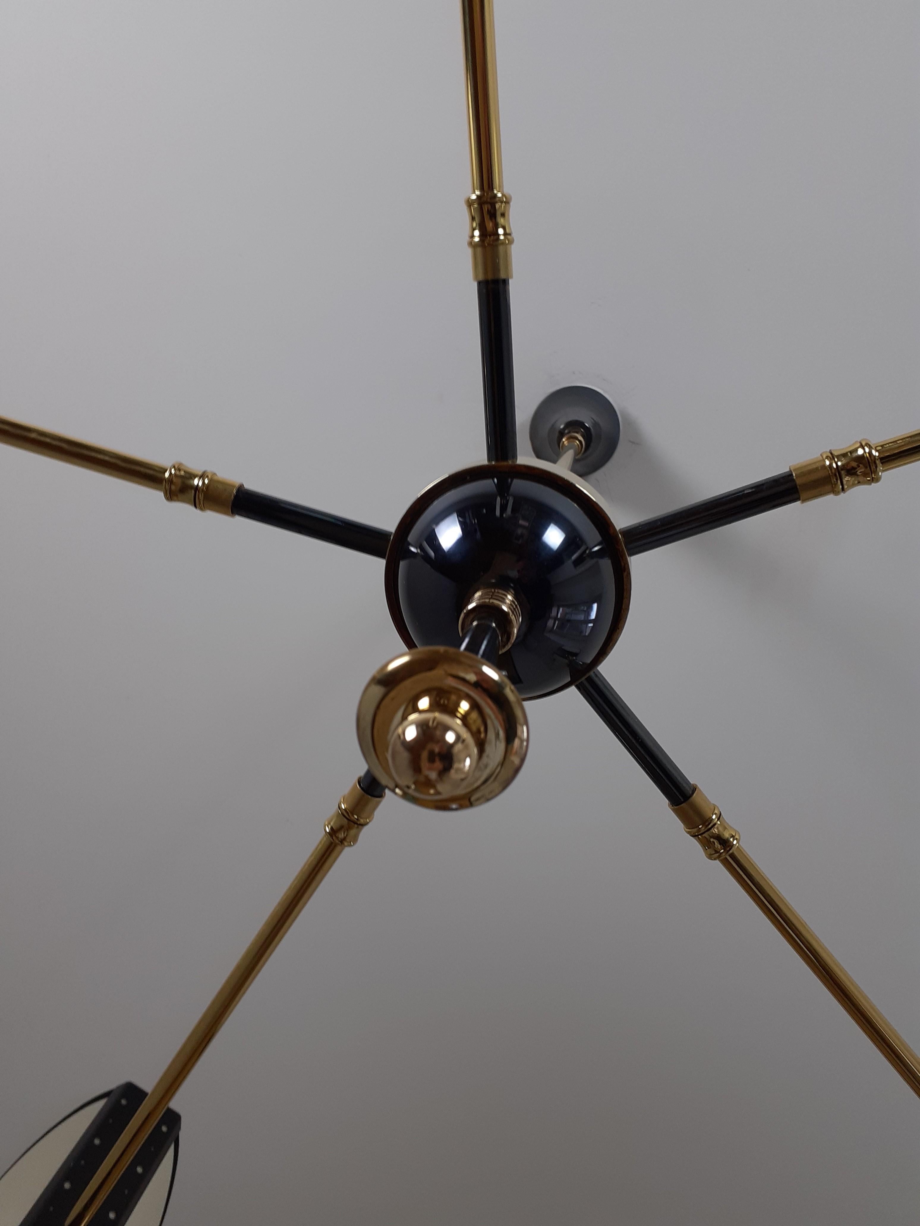 20th Century 1950s Five Lights French Circular Chandelier by Lunel