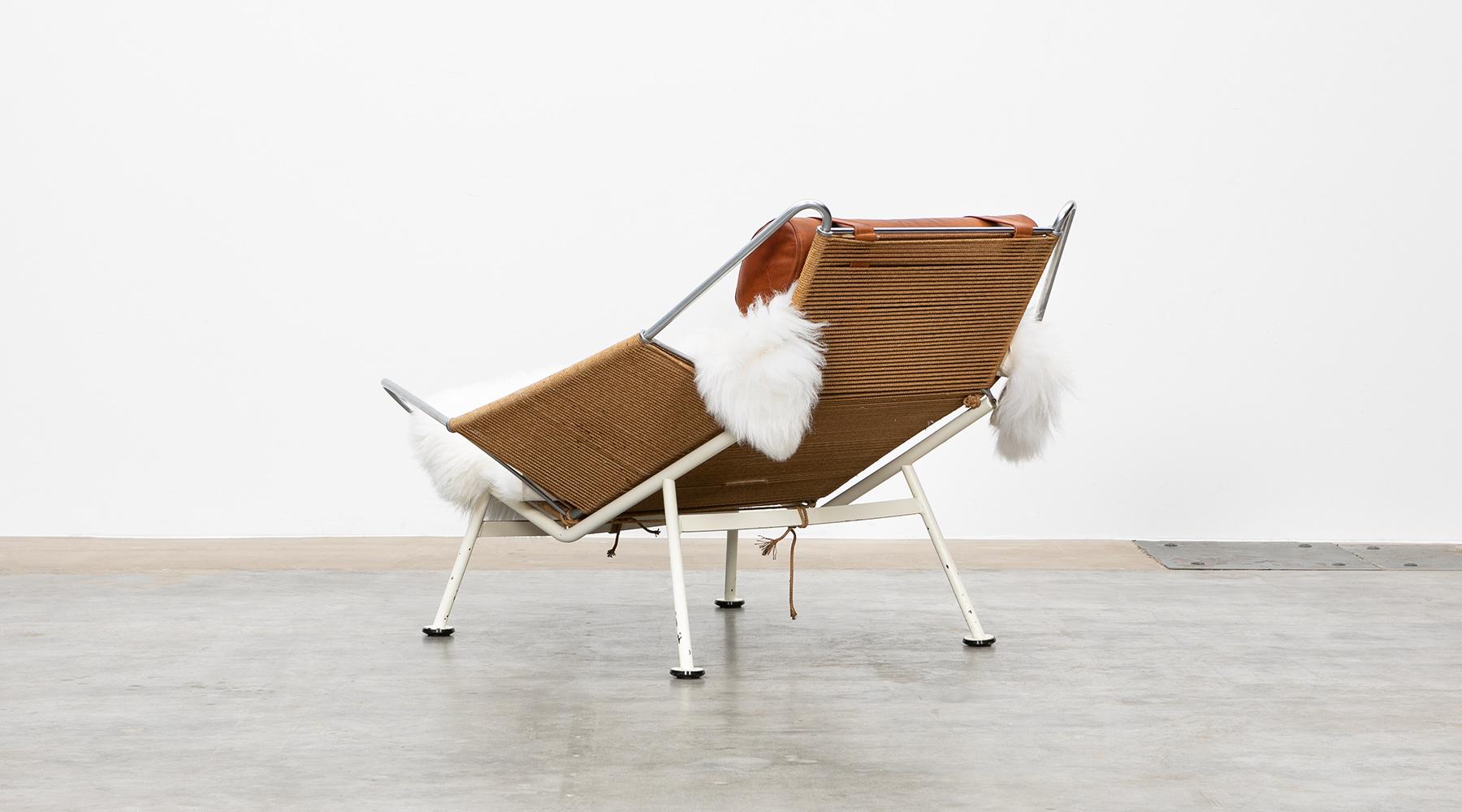 Mid-Century Modern 1950s Flag Halyard Lounge Chair by Hans Wegner 'a'