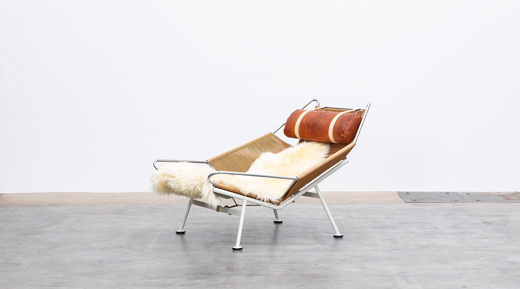 1950s Flag Halyard Lounge Chair by Hans Wegner for Getama In Good Condition For Sale In Frankfurt, Hessen, DE