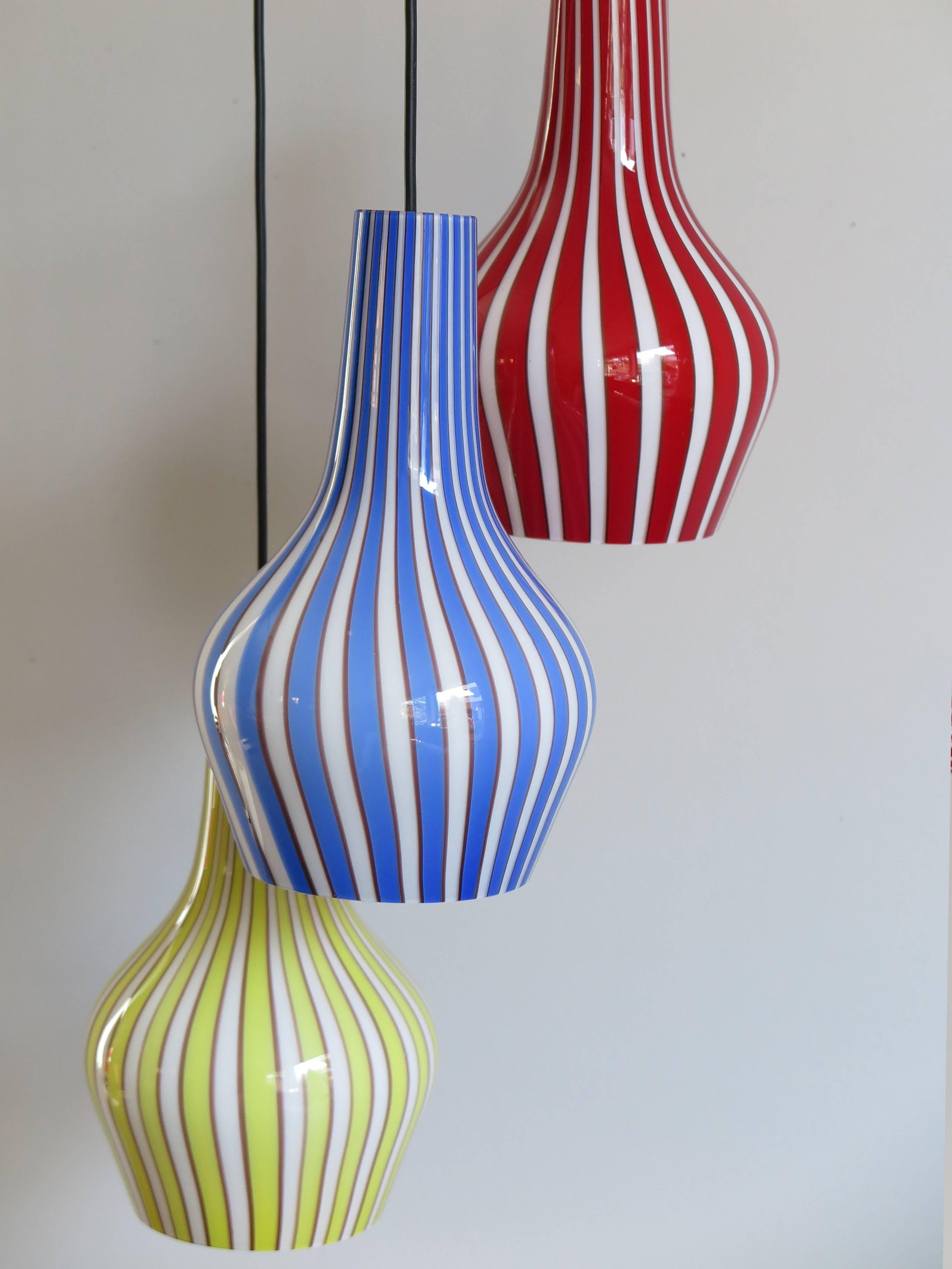 Mid-20th Century 1950s Flavio Poli Italian Midcentury Modern Pendant Glass Lamp for Seguso