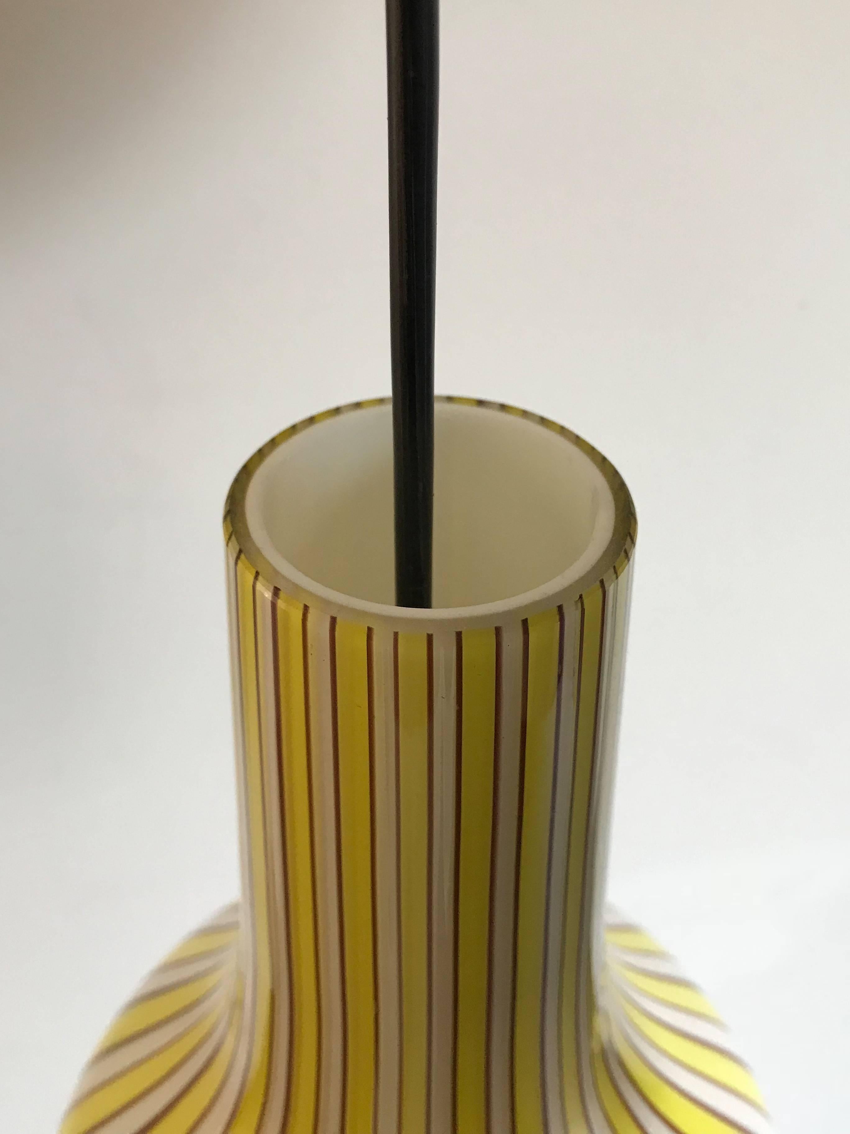 1950s Flavio Poli Italian Midcentury Modern Pendant Glass Lamp for Seguso 1