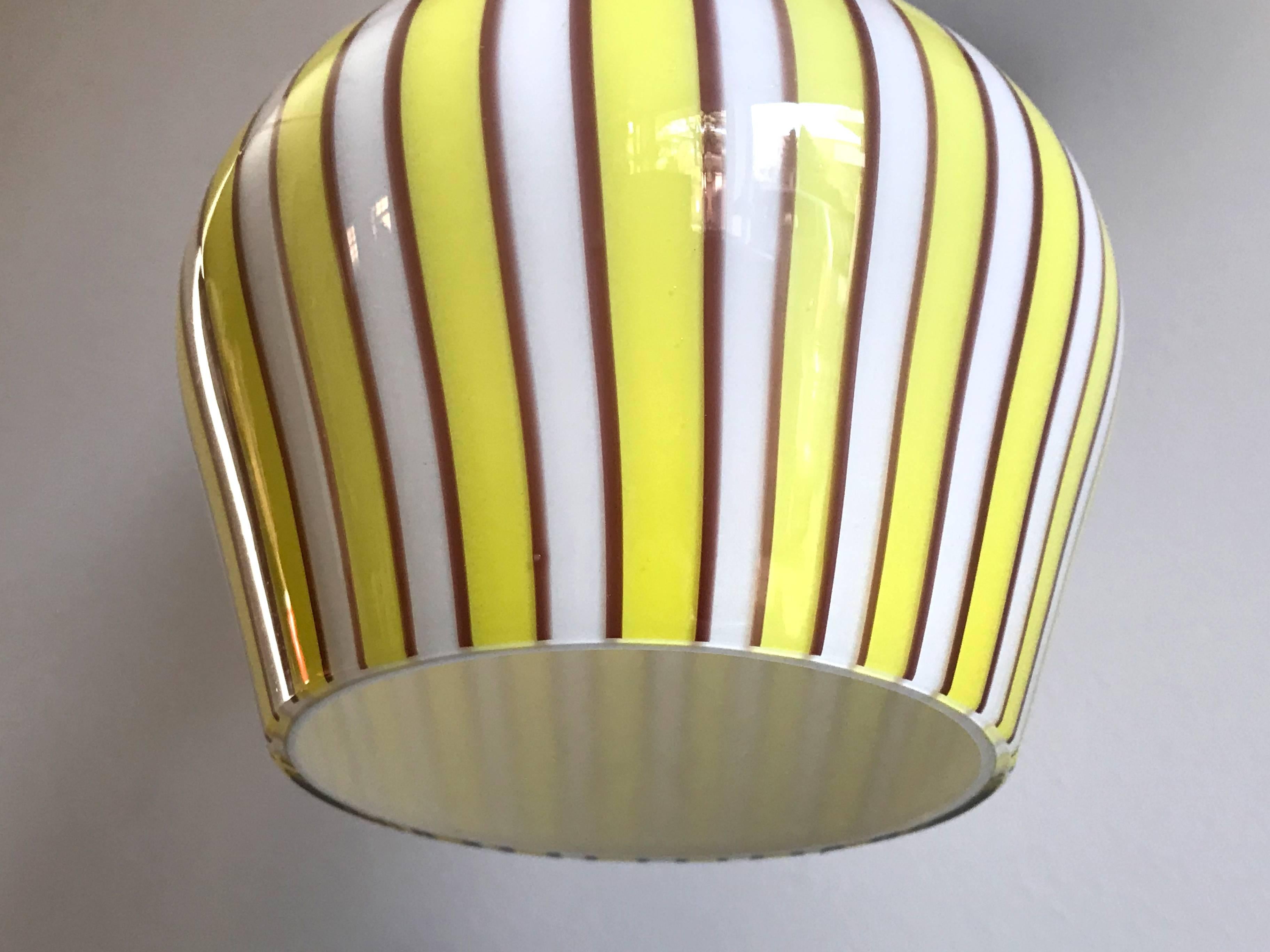 1950s Flavio Poli Italian Midcentury Modern Pendant Glass Lamp for Seguso 3