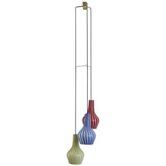 1950s Flavio Poli Italian Midcentury Modern Pendant Glass Lamp for Seguso