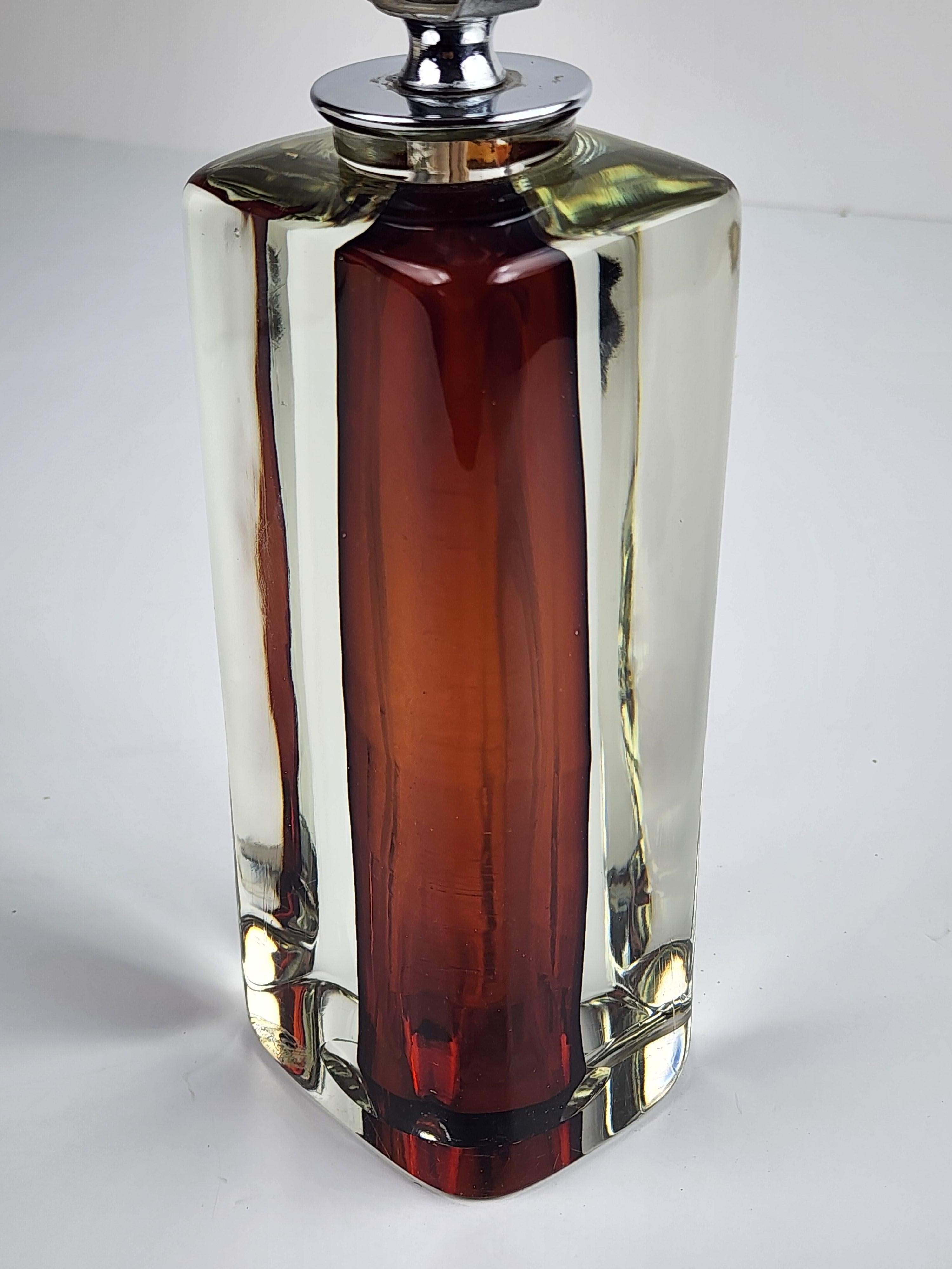 1950s Flavio Poli Seguso 'Sommerso' Table Lamp, Murano Italy For Sale 3