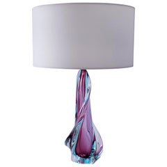 1950s Flavio Poli Seguso 'Sommerso' Table Lamp, Murano Italy