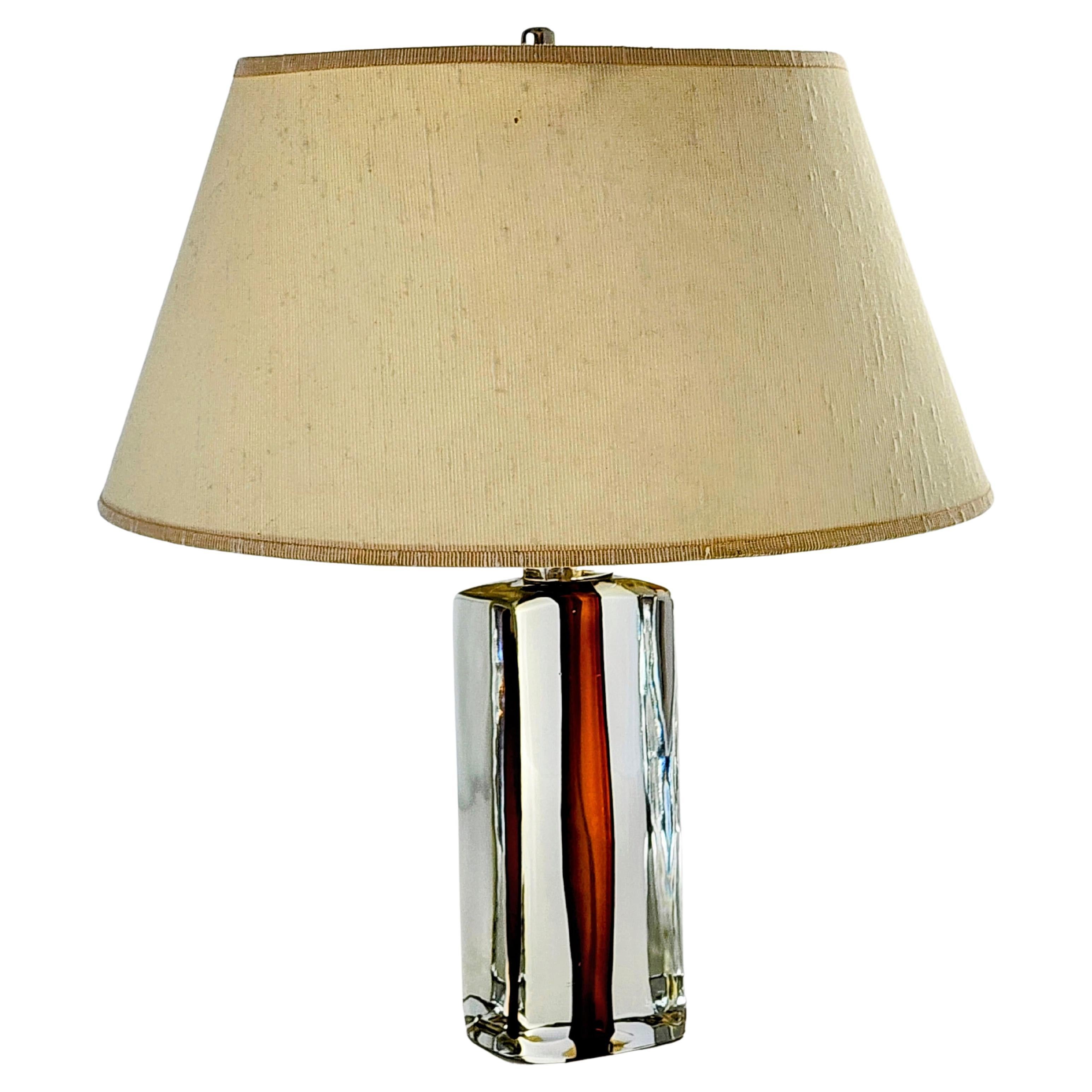 1950s Flavio Poli Seguso 'Sommerso' Table Lamp, Murano Italy