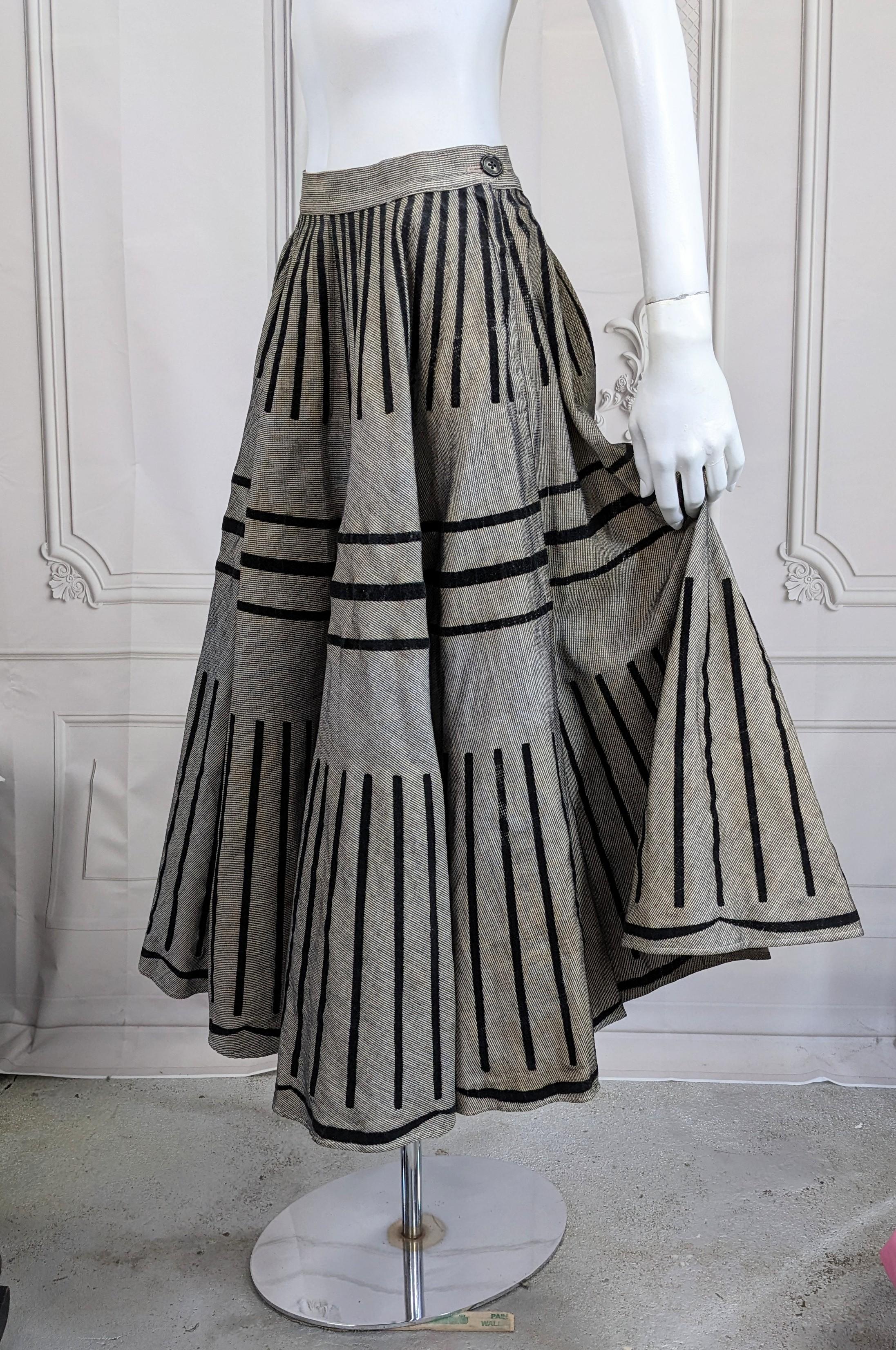 Women's 1950's Flocked Velvet Circle Skirt For Sale