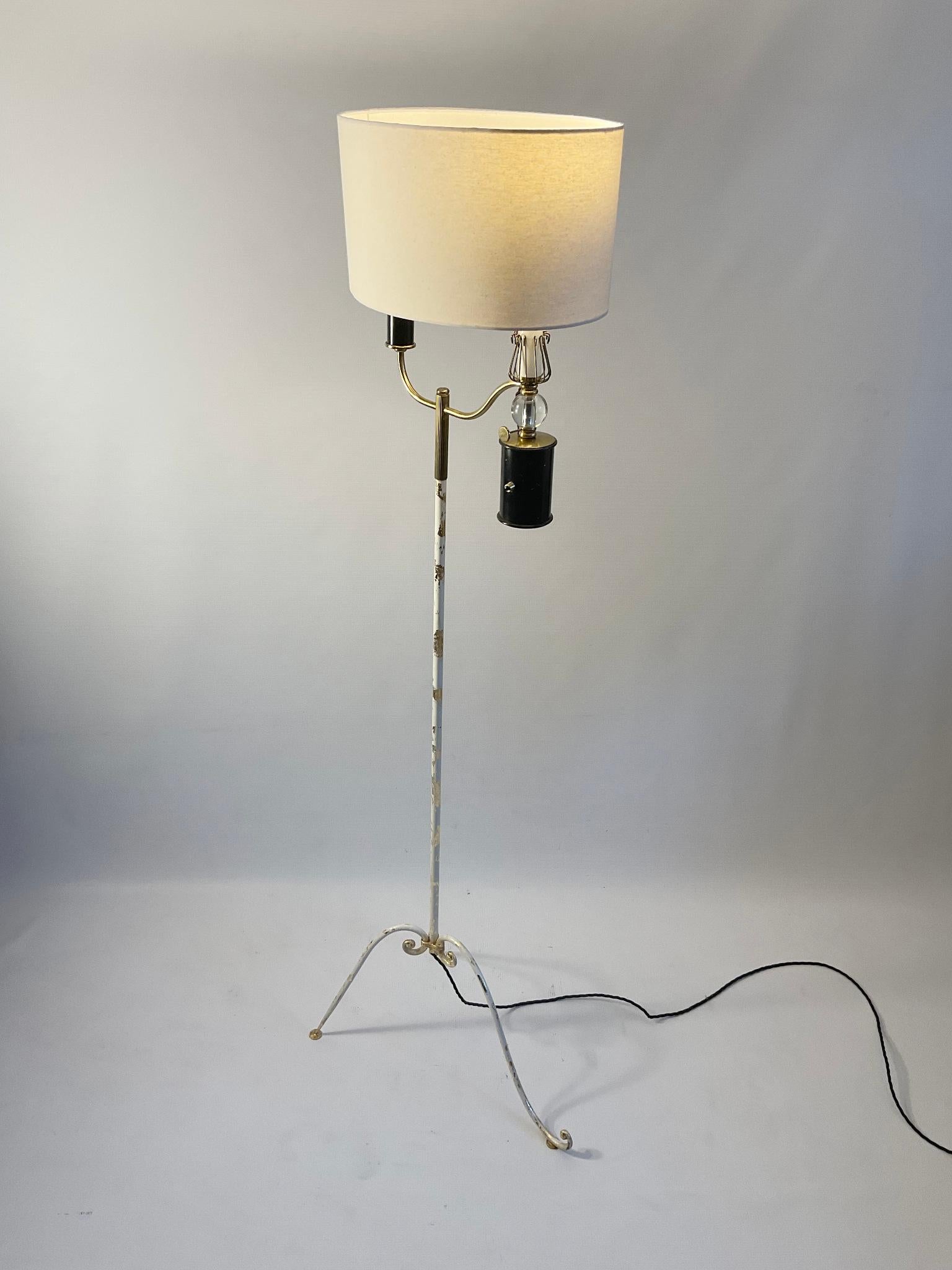 1950s Floor Lamp Attributed to Maison Lunel France For Sale 2