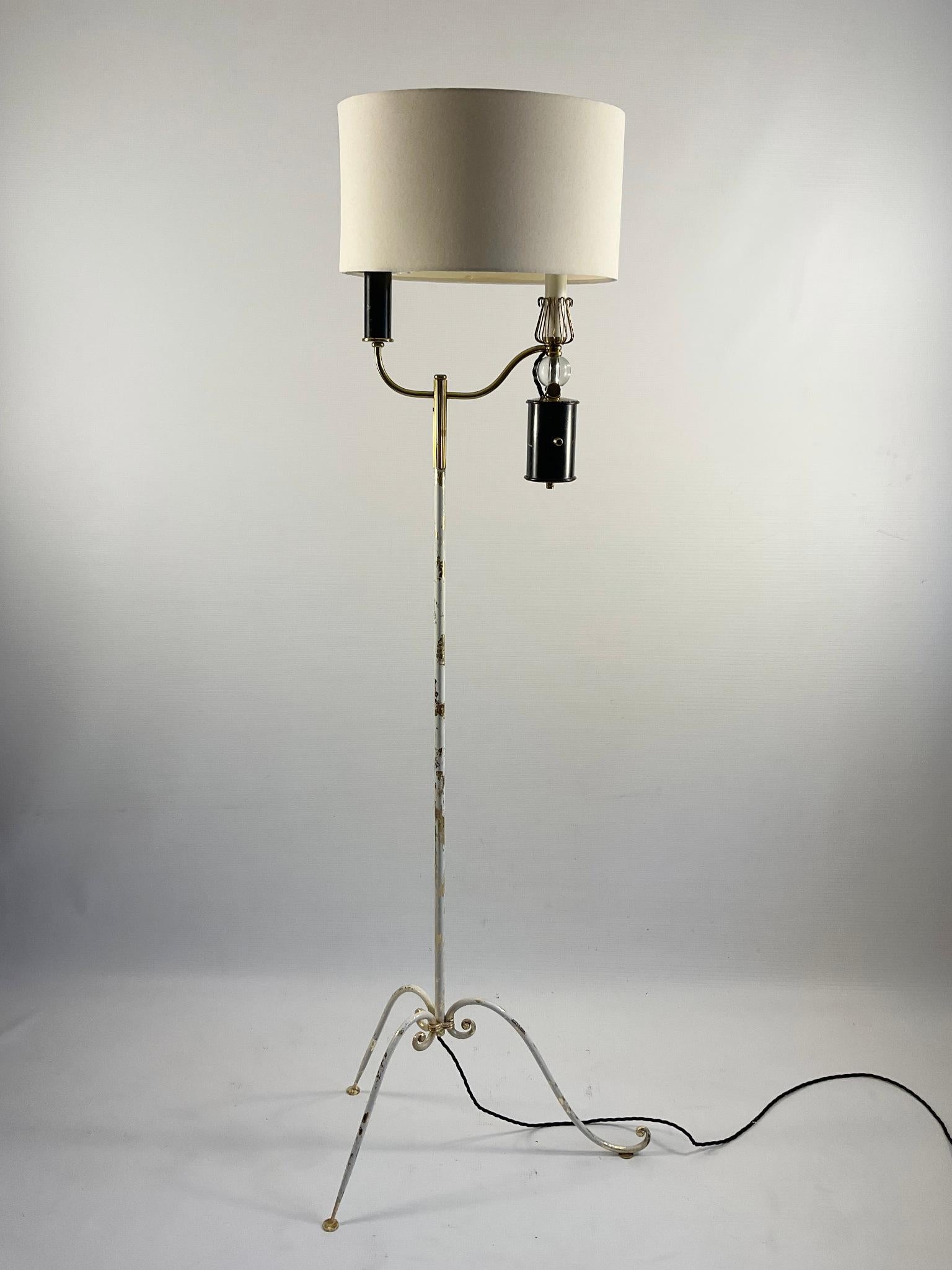1950s Floor Lamp Attributed to Maison Lunel France For Sale 1