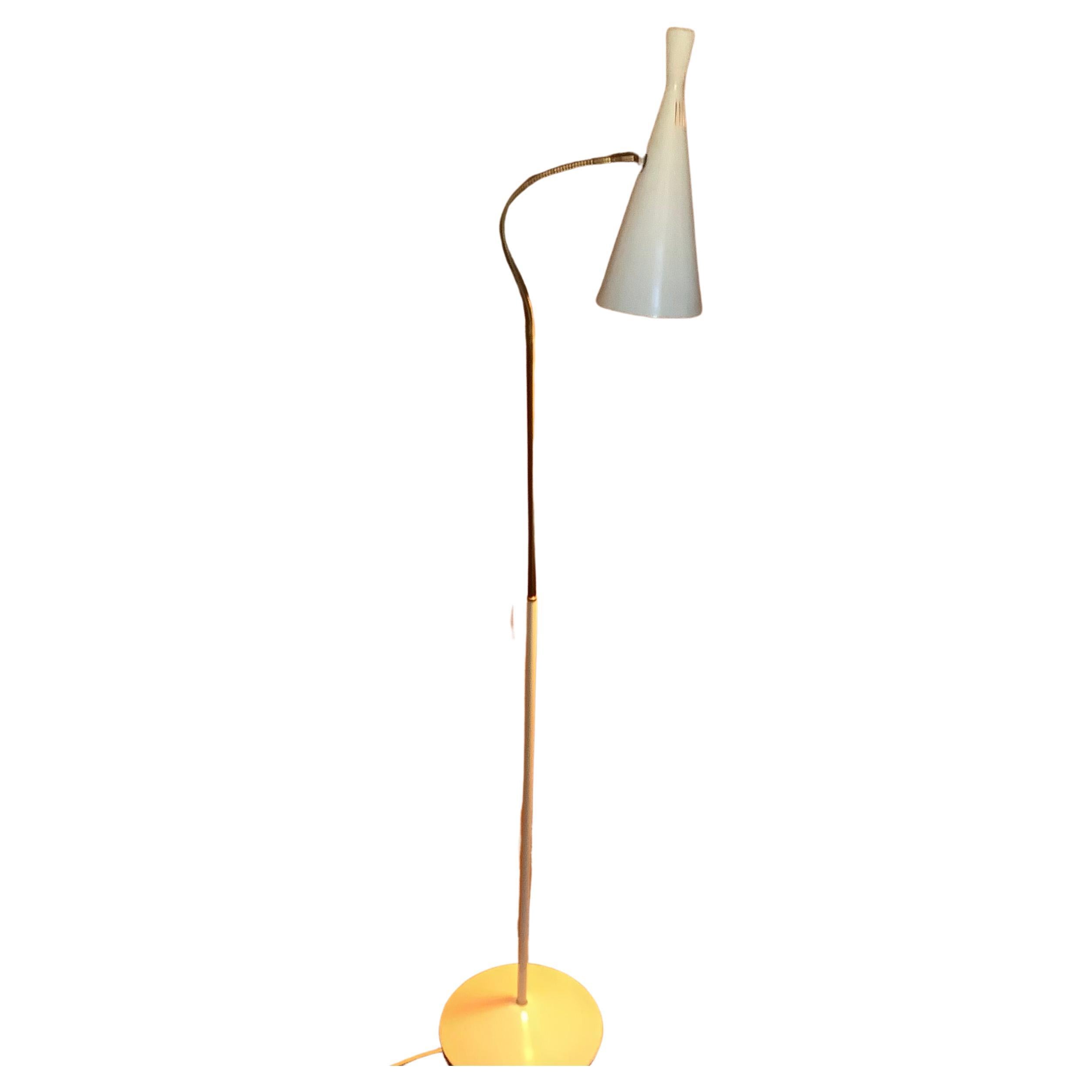 White Floor Lamp by GA Scott for Maclamp, England circa 1950 at 1stDibs