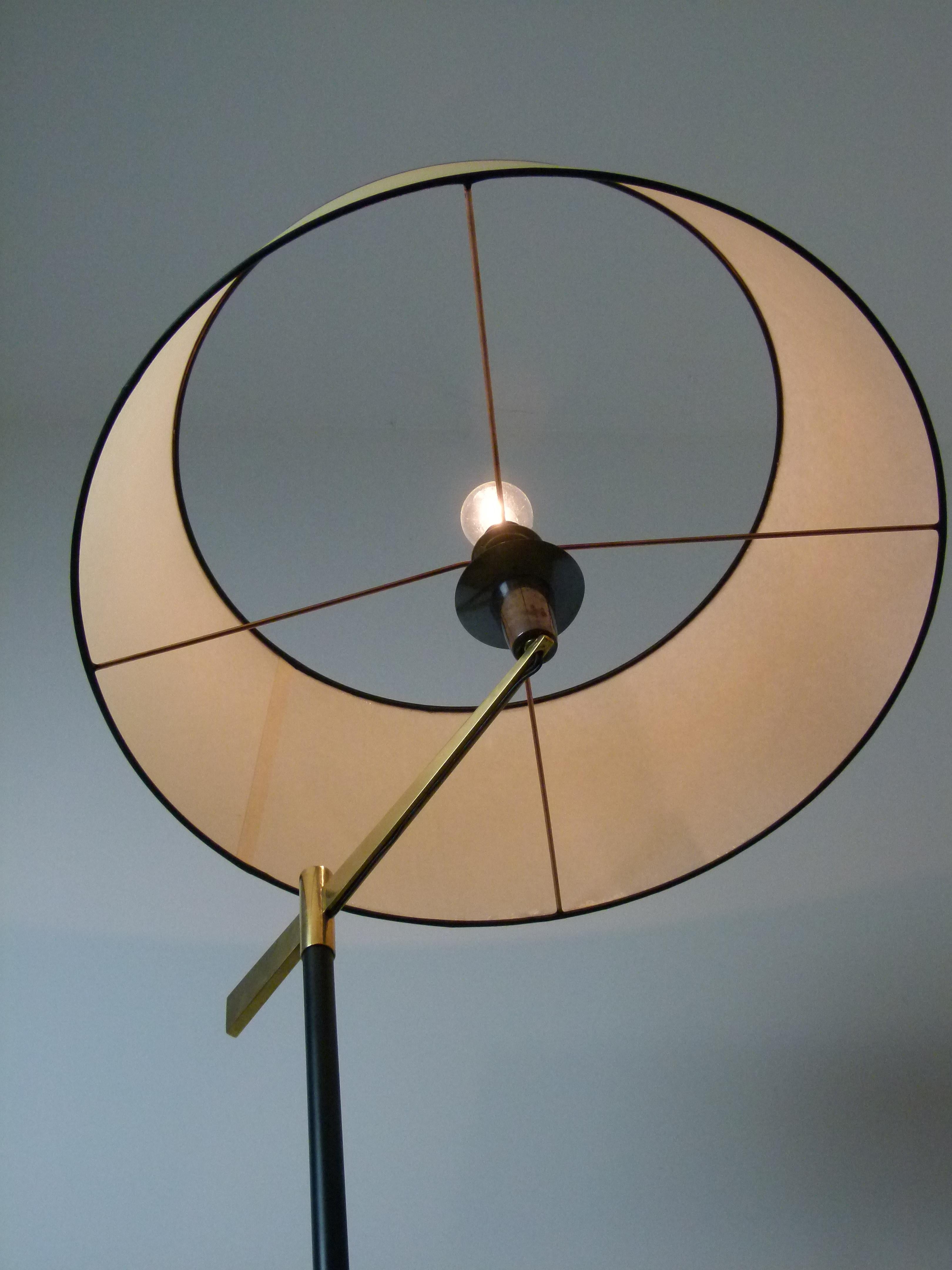 1950s Floor Lamp in Brass and Lacquered Metal from Maison Arlus 7