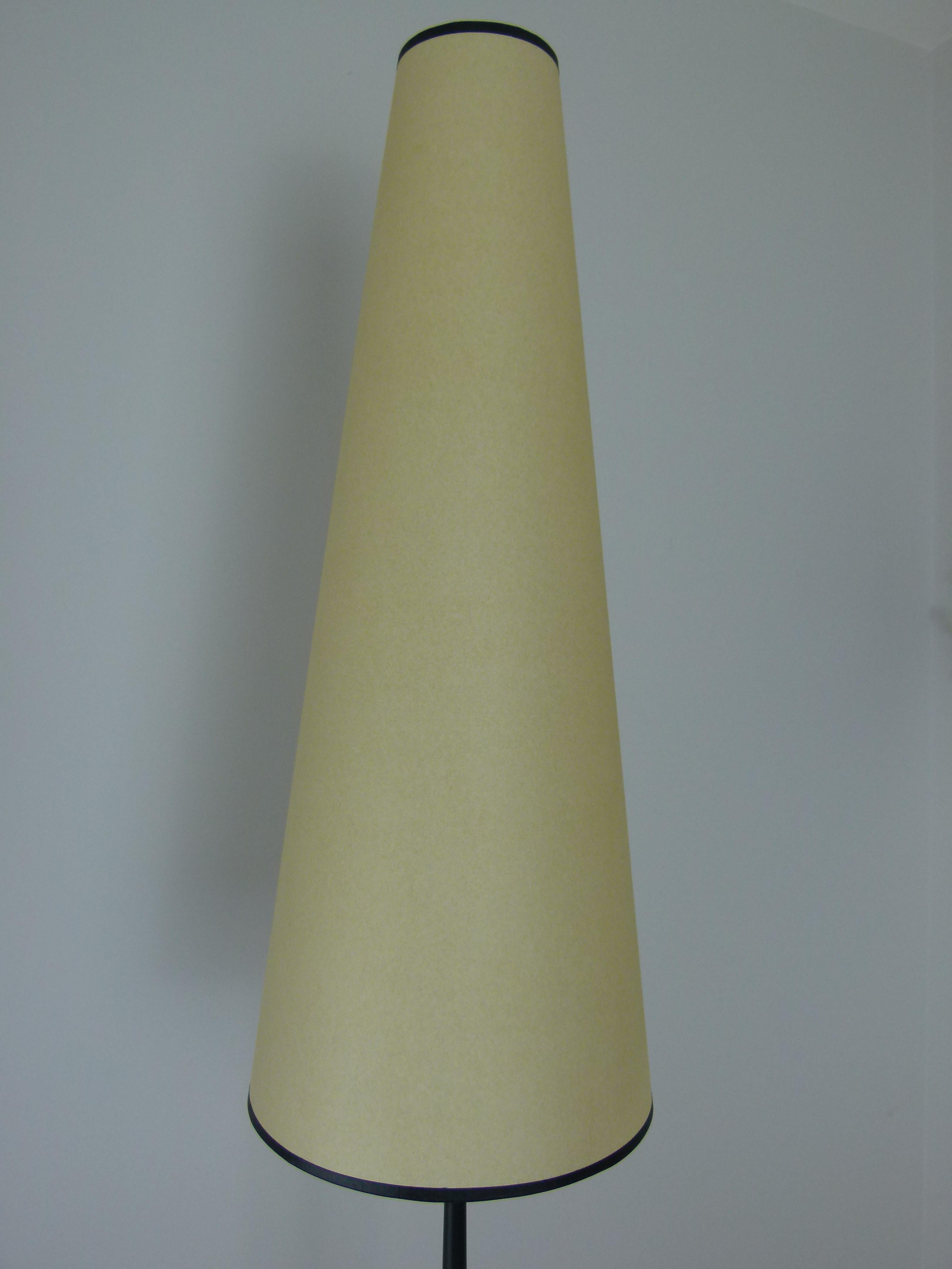 1950s Floor Lamp in Lacquered Metal and Brass from Maison Lunel 4