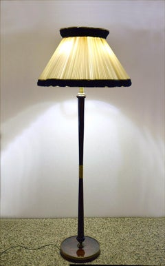 1950's Floor Lamp in Mahogany and Brass