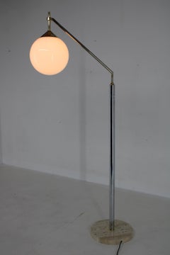 1950s Floor Lamp with Stone Base, Restored